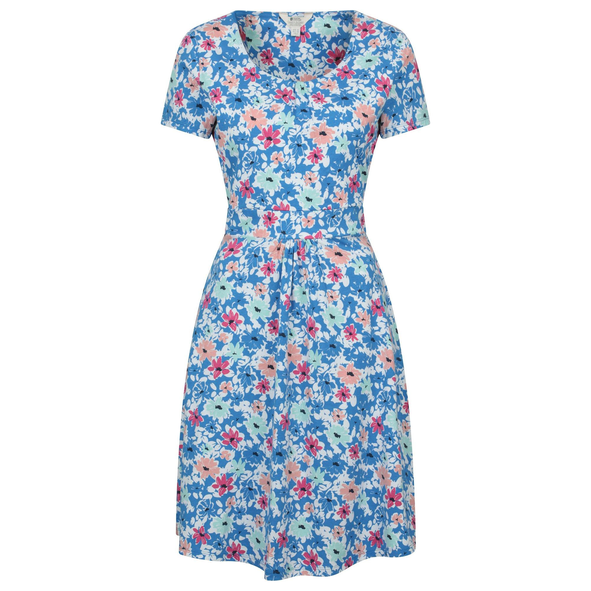 Mountain Warehouse Women's Blue Orchid Floral Uv Dress - Bright - Bright - 10 Uk - 95% Cotton/5% Elastane