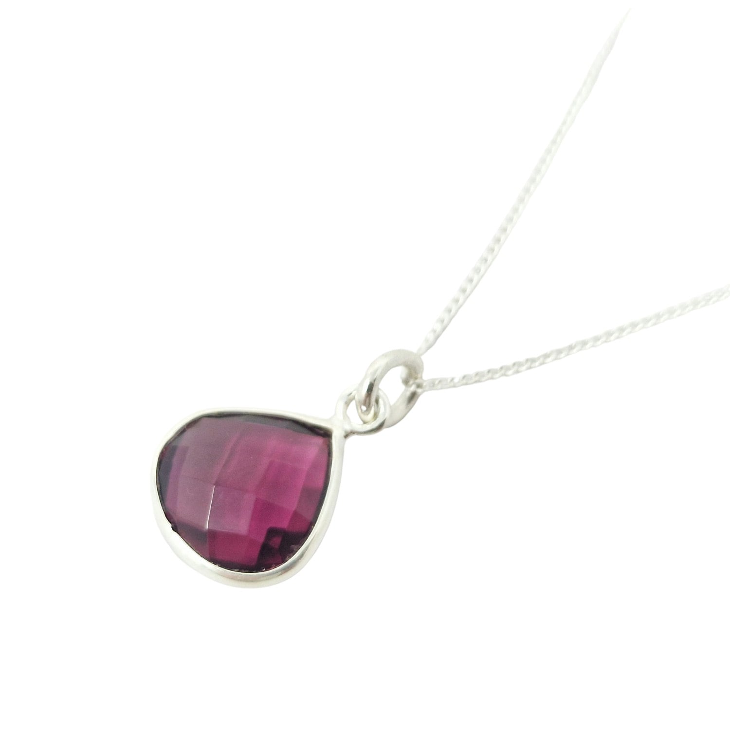 Harfi Pink/Silver Tourmaline October Birthstone Sterling Necklace