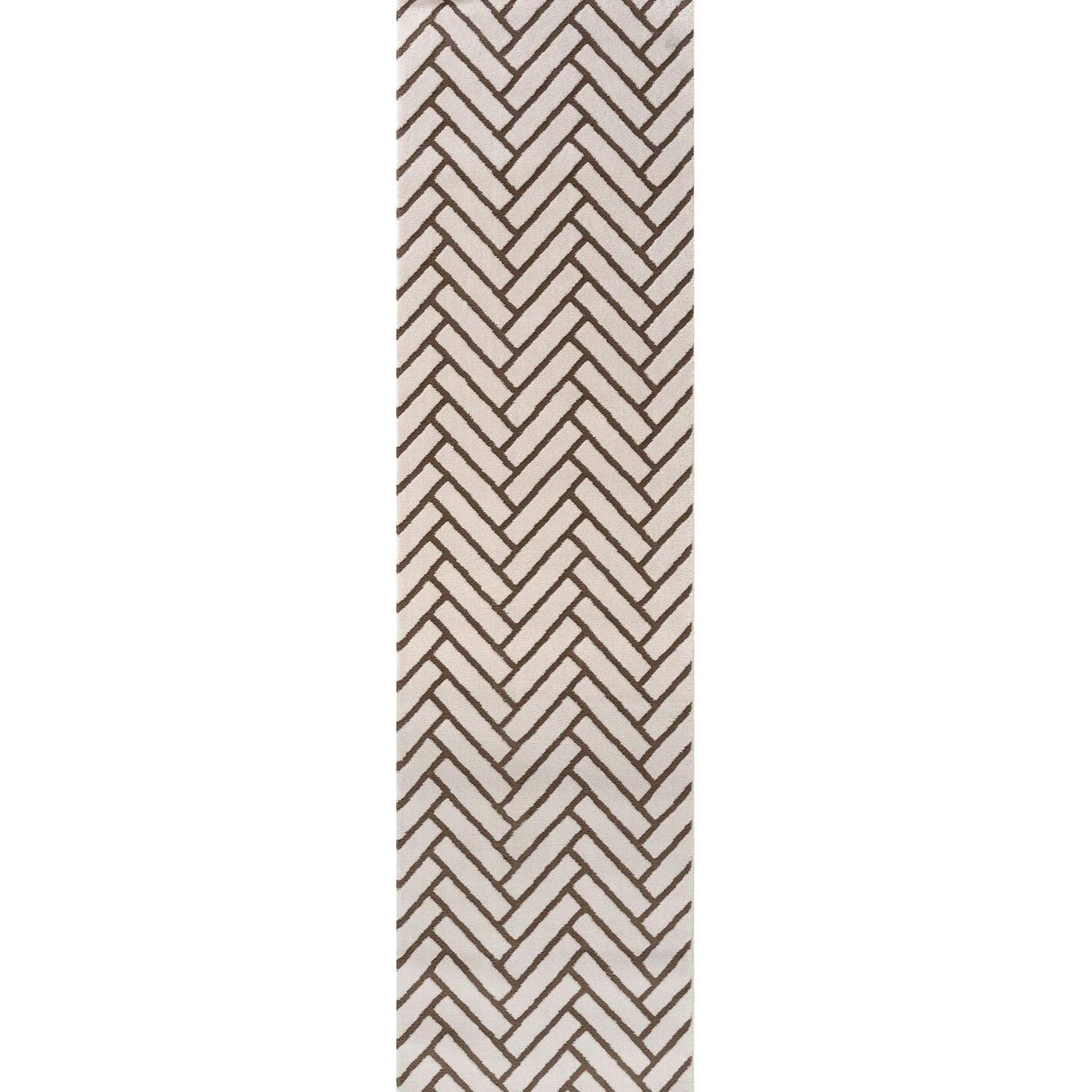 The Rugs Brown Loft Chevron Rug - 80X300 Cm