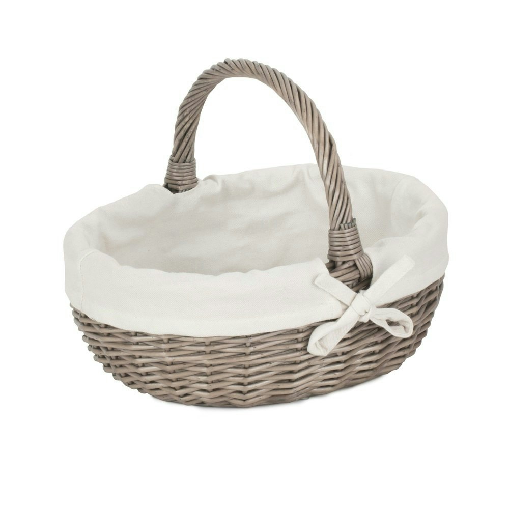 Rackhams Red Unlined Antique Wash Wicker Bathroom Shopping Basket - Large