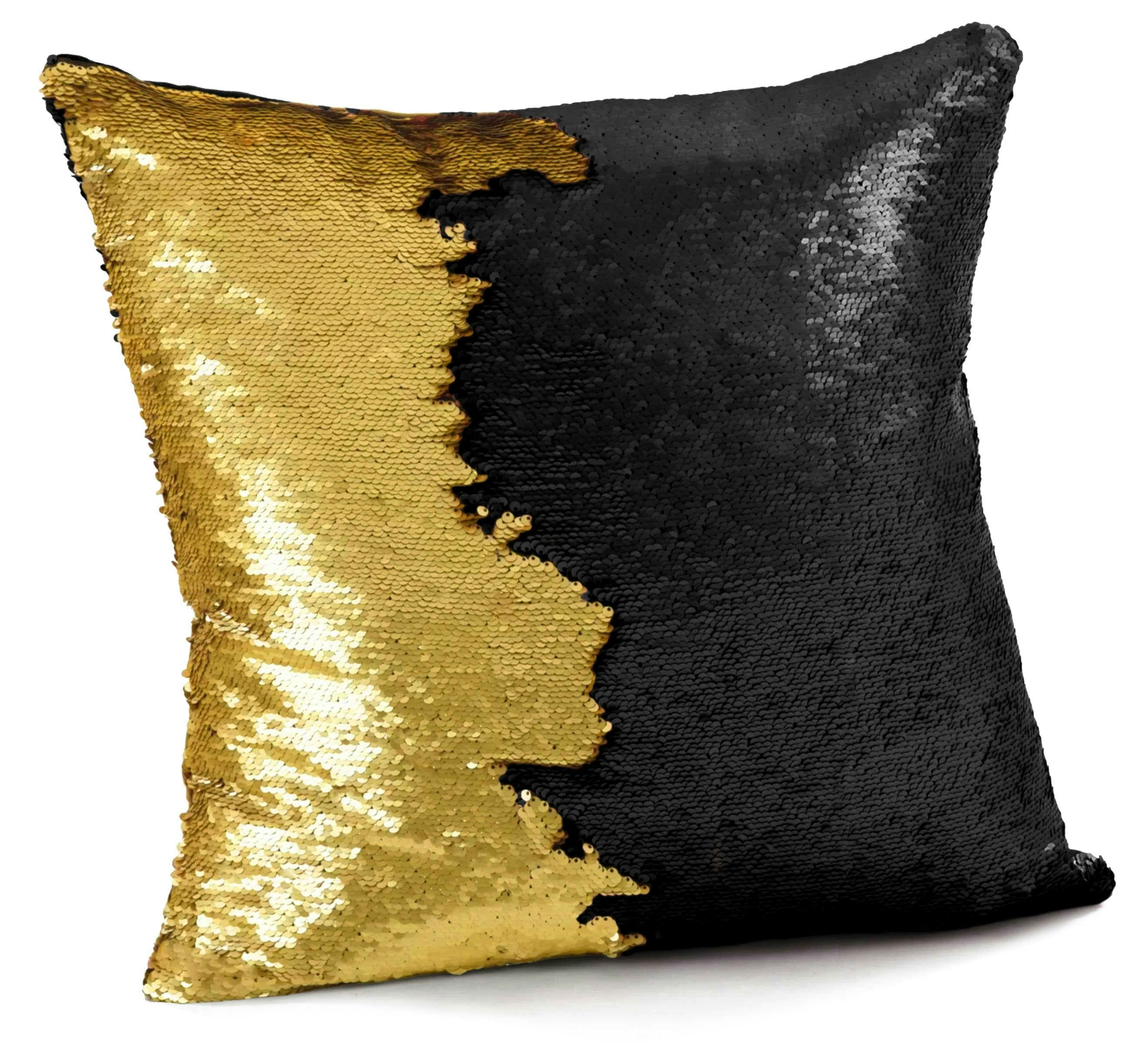 Rackhams Black/Yellow Mermaid Sequins Fun Cushion - 56Cm X 56Cm