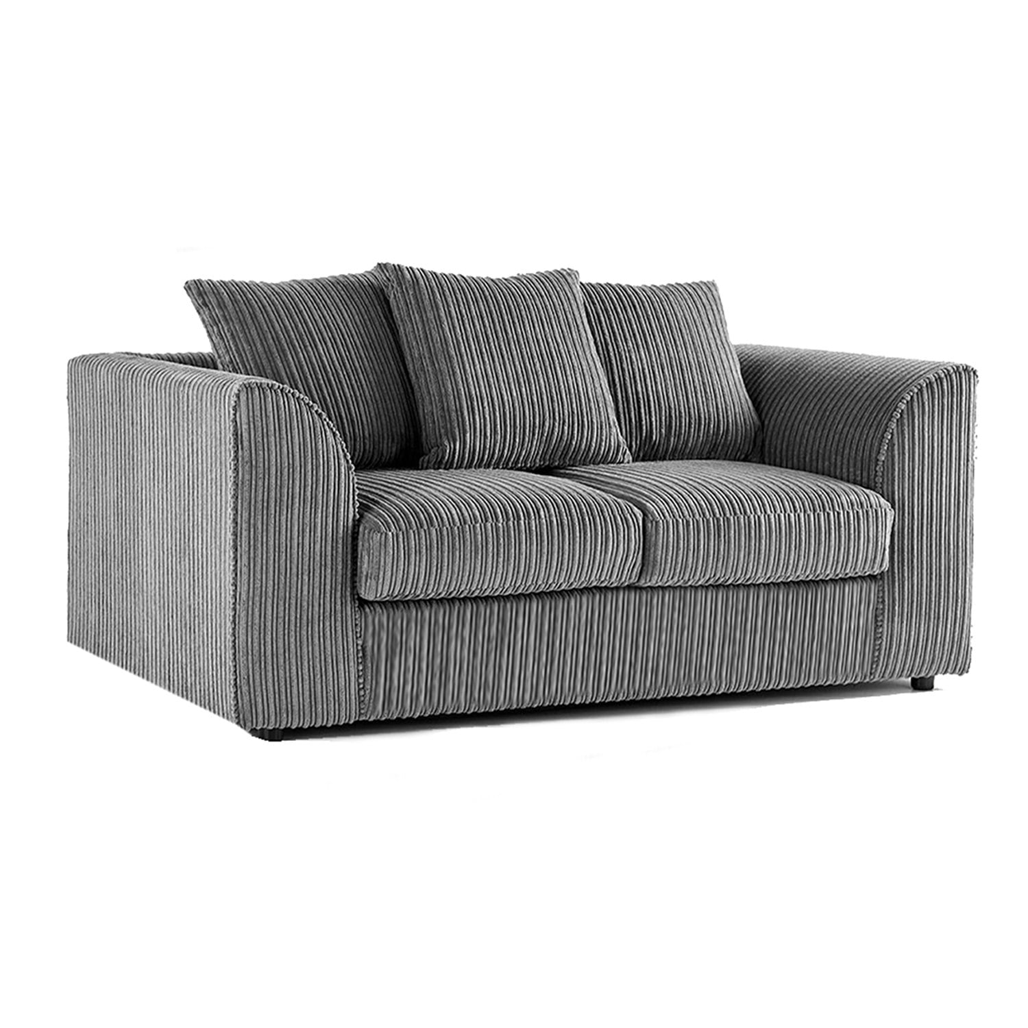 Furnishings For Less Grey Luxor Full Jumbo Cord 2 Seater - Scatter Back