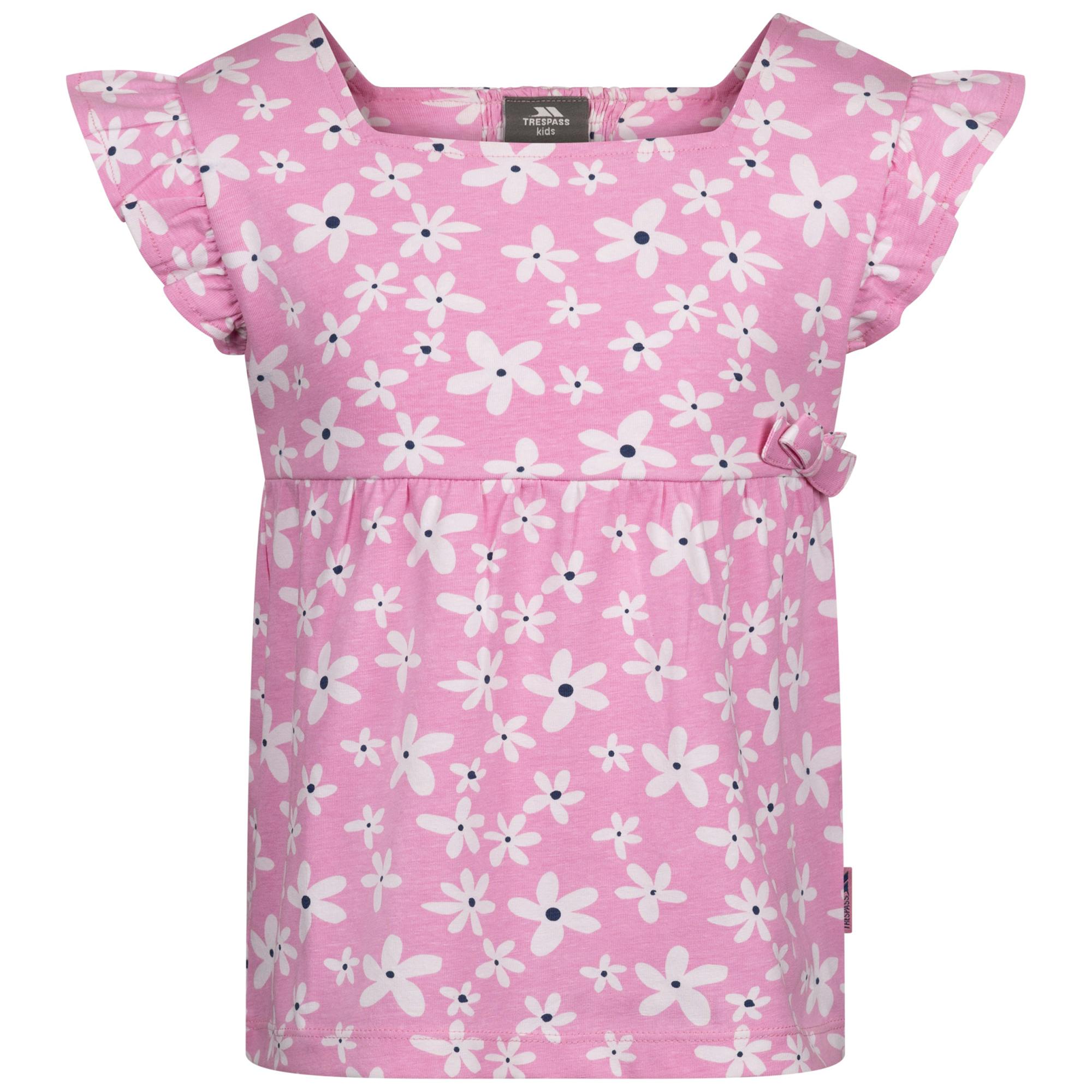 Trespass Girls Pink Damia T-Shirt - Sweet - Sweet - 7-8 Years - 100% Cotton
