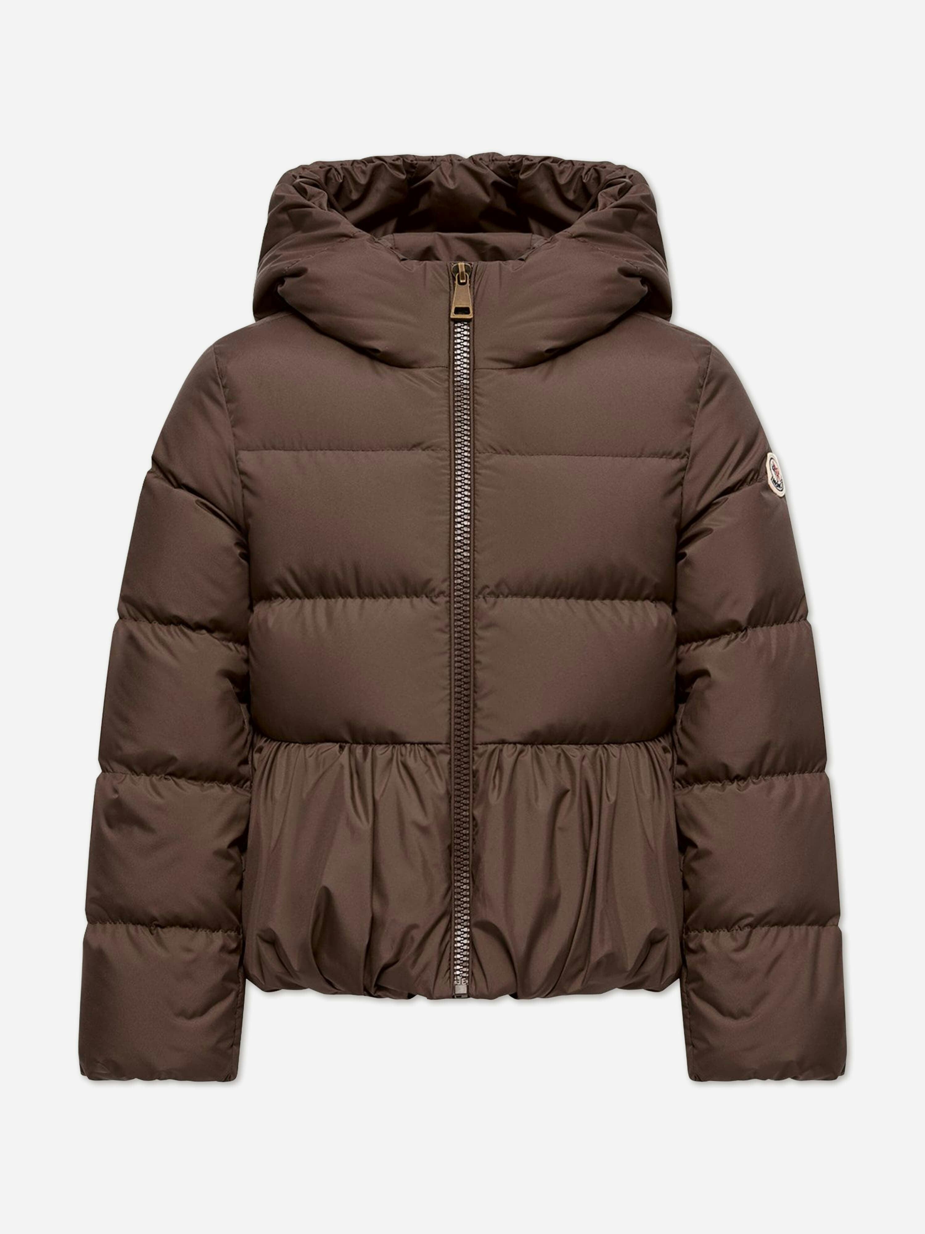 Moncler Enfant Girls Brown Down Padded Elizaveta Jacket In - 4 Yrs