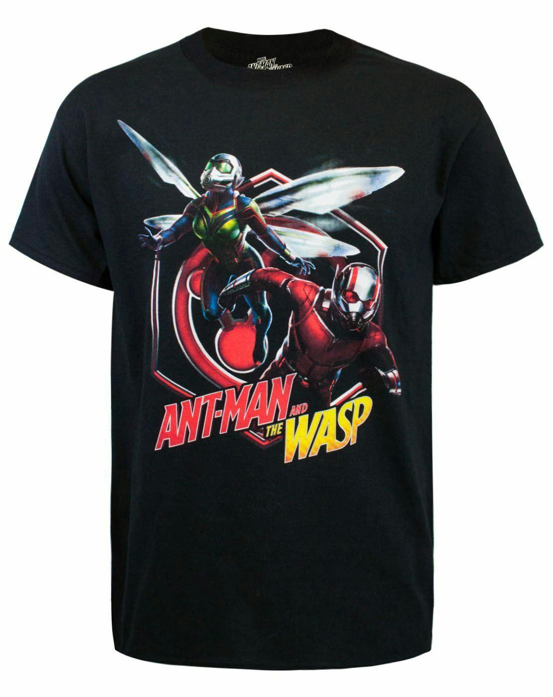Vanilla Underground Men's Black Marvel Ant-Man, Wasp Short Sleeved T-Shirt - Medium