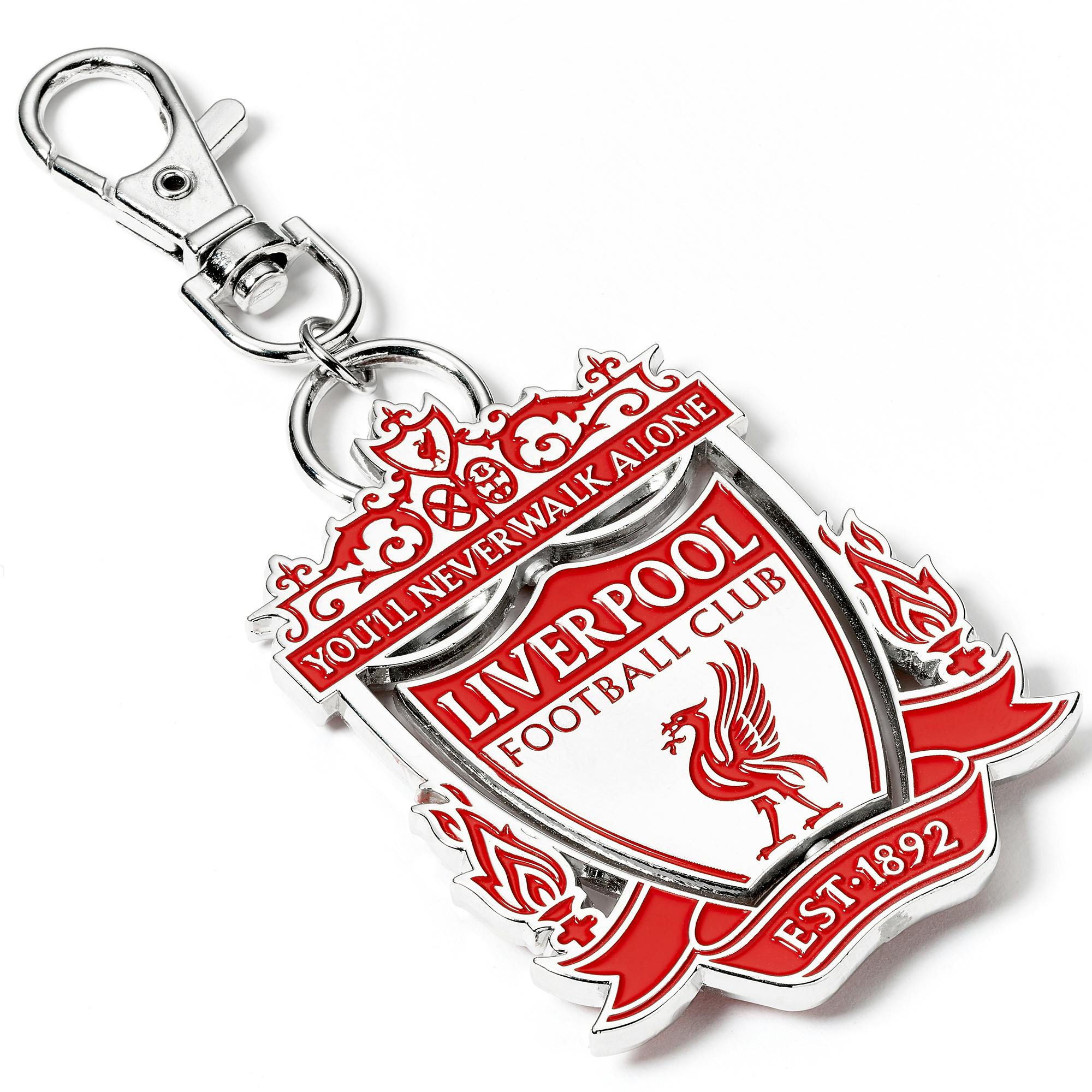 The Carat Shop Silver Liverpool Football Club Spinning Crest Backpack Hanger