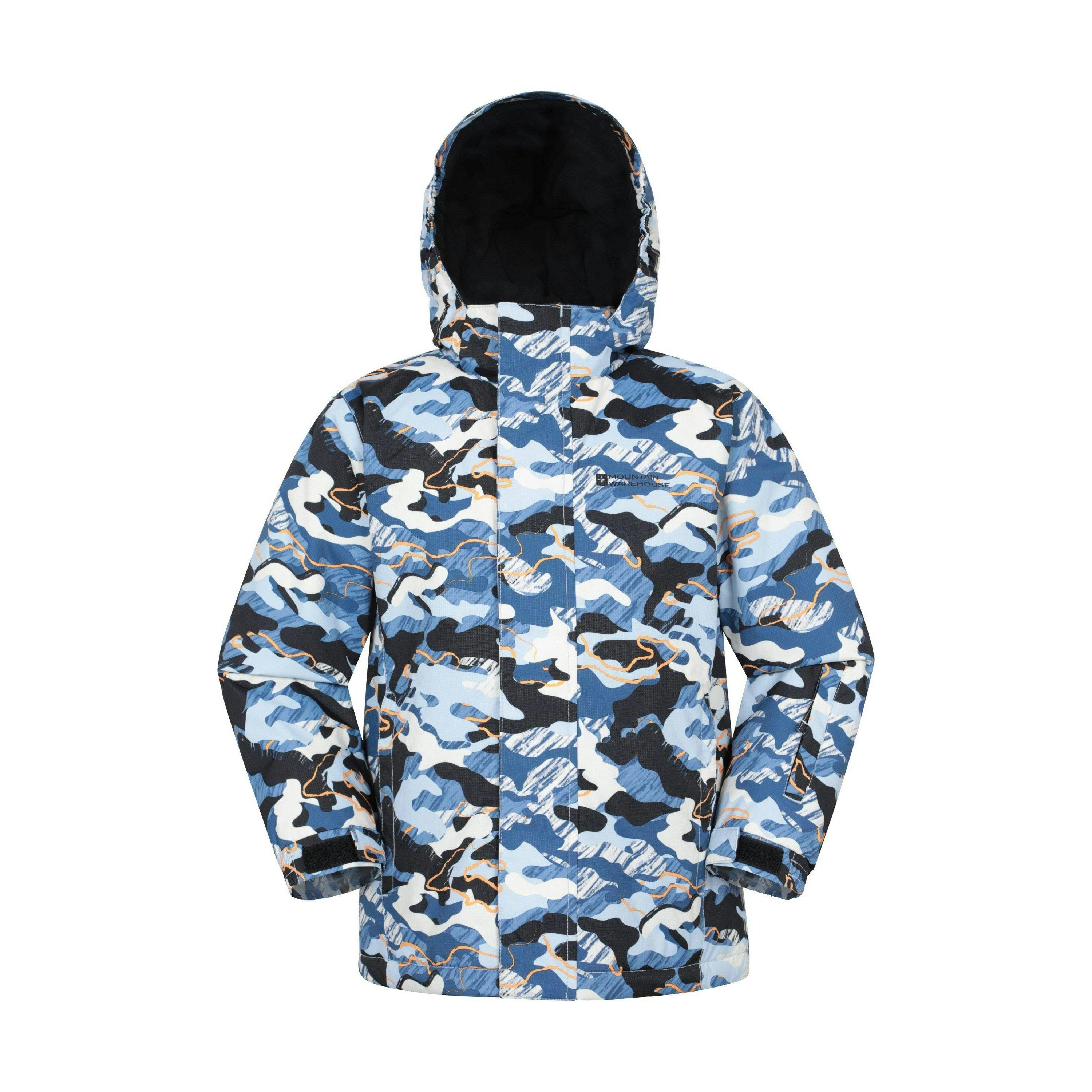Mountain Warehouse Blue Kids Mogal Geometric Ski Jacket - Pale - 13 Years - Pale - 100% Polyester