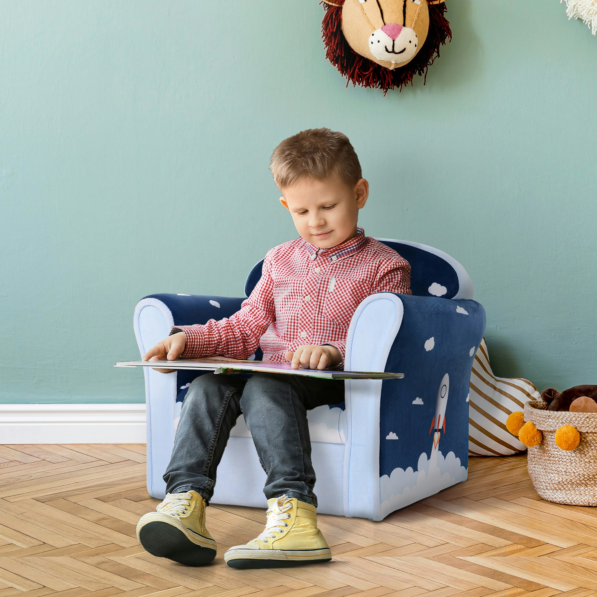 Rackhams Children Chair Armchair Single Sofa Seat Kids Furniture 18M+ 45Kg