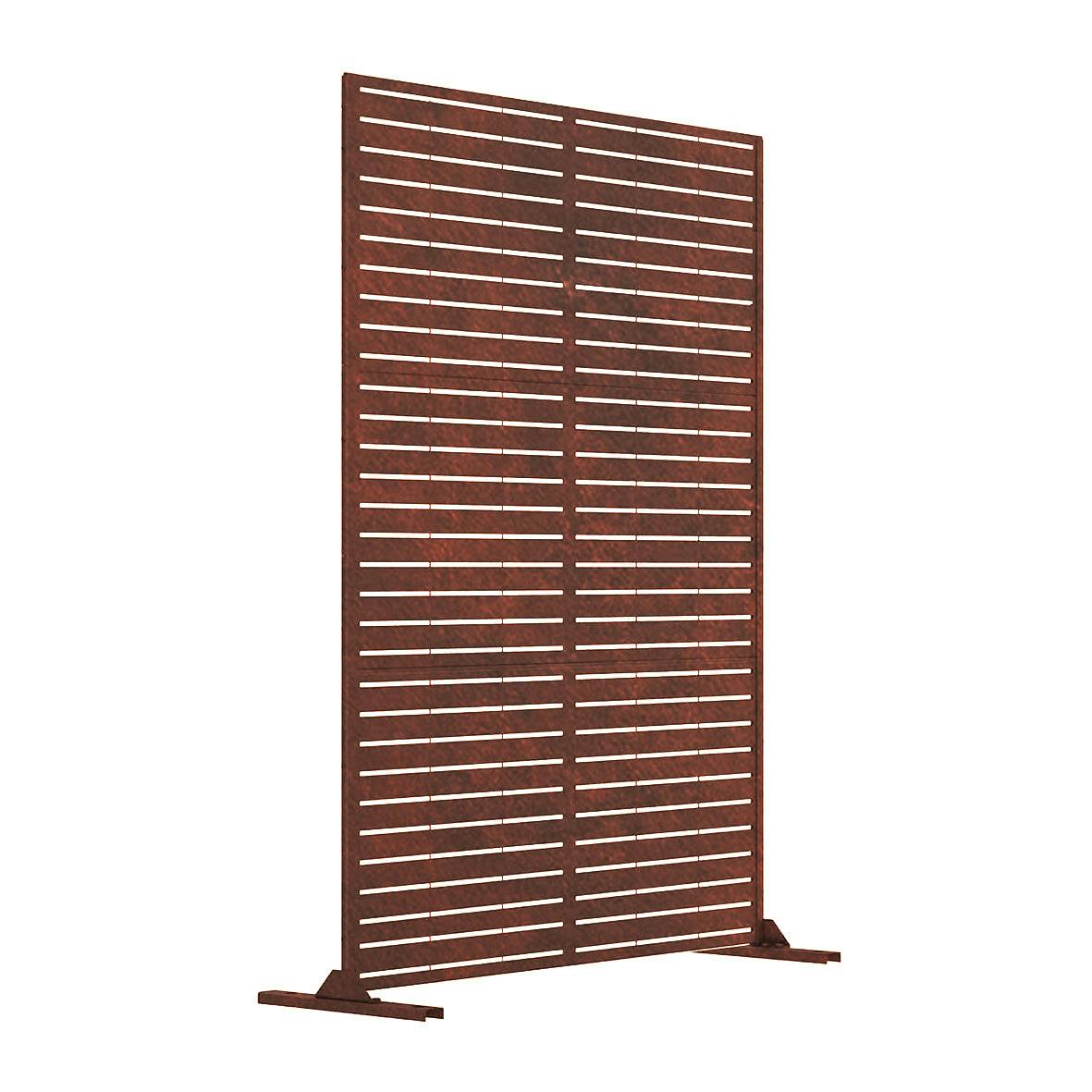 Rackhams Black/Light Metal Indoor/Outdoor Privacy Screen 90Cm X 180Cm - Slats - Rust