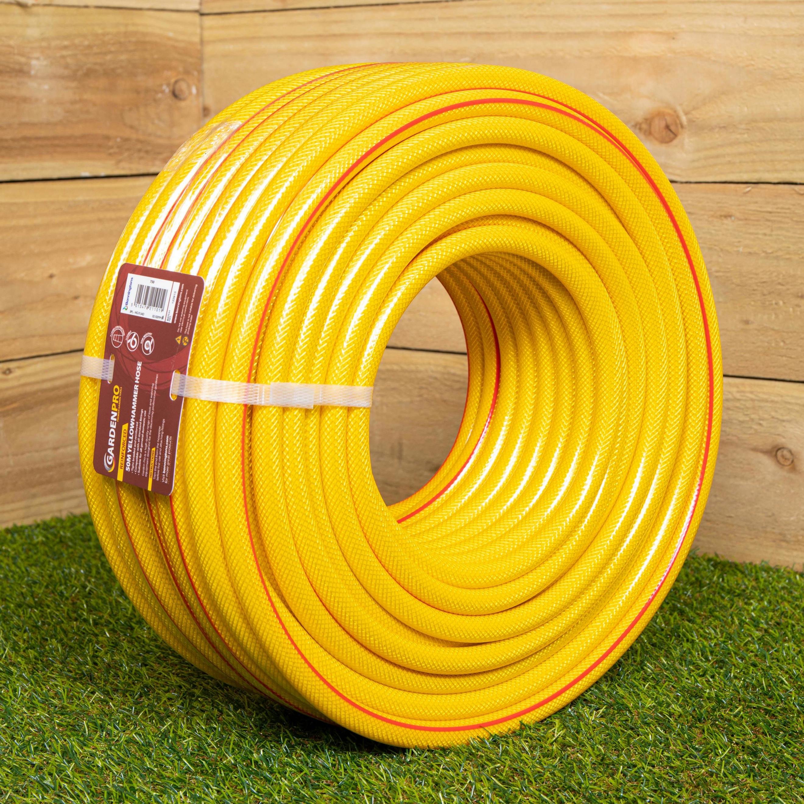 Rackhams Gold Pro 50M Reinforced Professional Garden Hose Pipe Kink Resistant