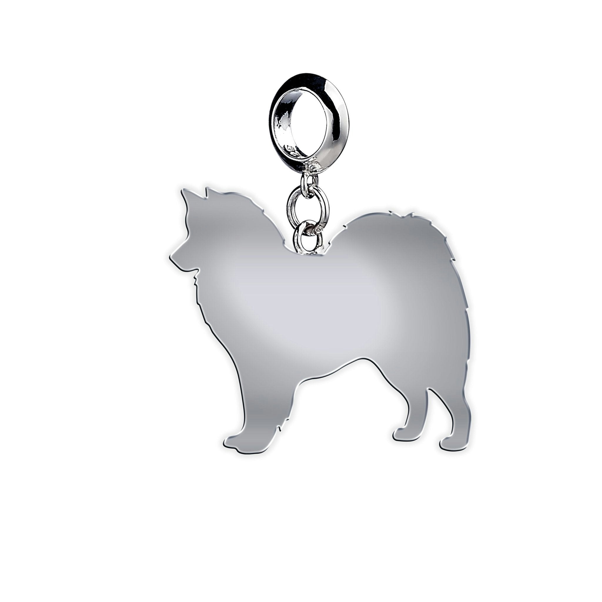 Mylee London Silver Canadian Eskimo Dog Silhouette Charm - Yes - Slider Charm