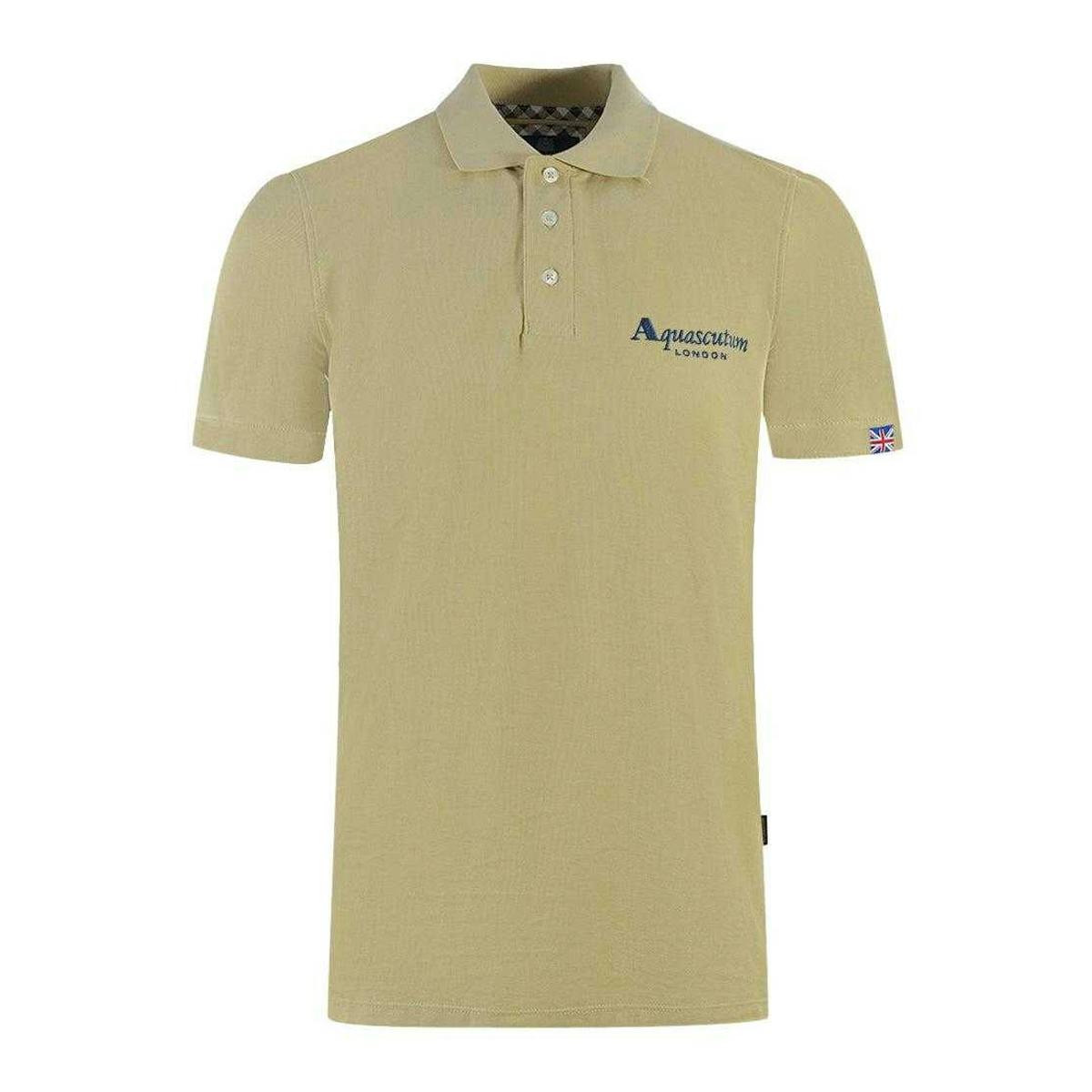 Aquascutum Unisex Beige Adult London 1851 Polo Shirt - S