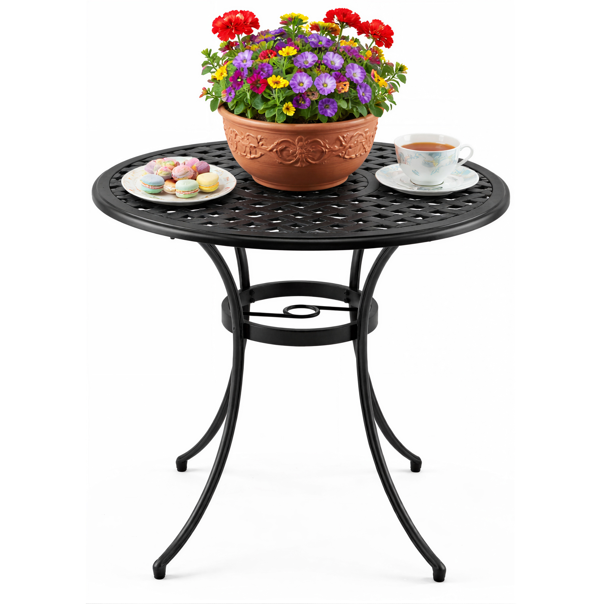 Centurion Supports Black Prego Garden And Patio Cast Aluminium Bistro Table