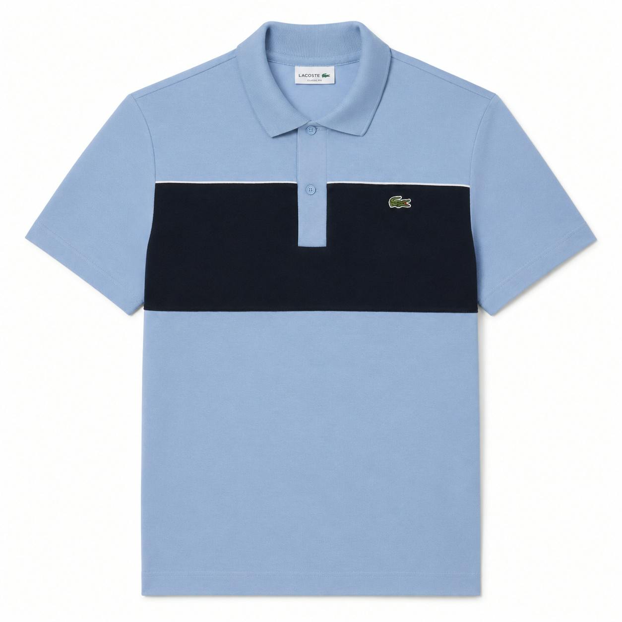Lacoste Blue Regular Fit Colour-Block Pique Polo Shirt Aphylla /Blackbird - Xxl