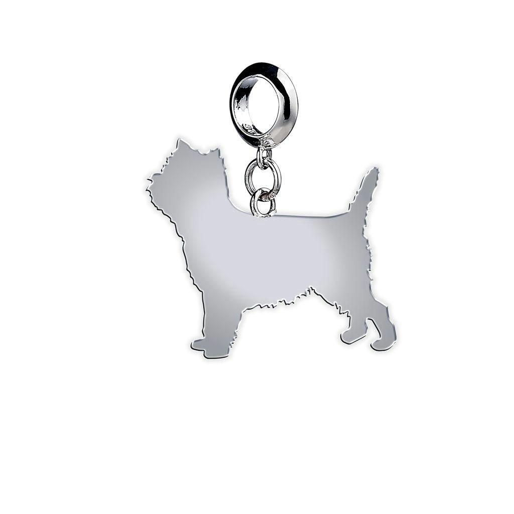 Mylee London Silver Cairn Terrier Silhouette Charm - Slider Charm - No