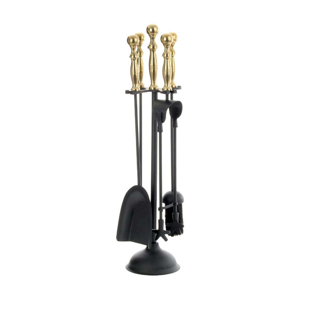 Leecroft Black Turn Handle Companion Set /Brass 25' - One Colour - One Size - One Colour