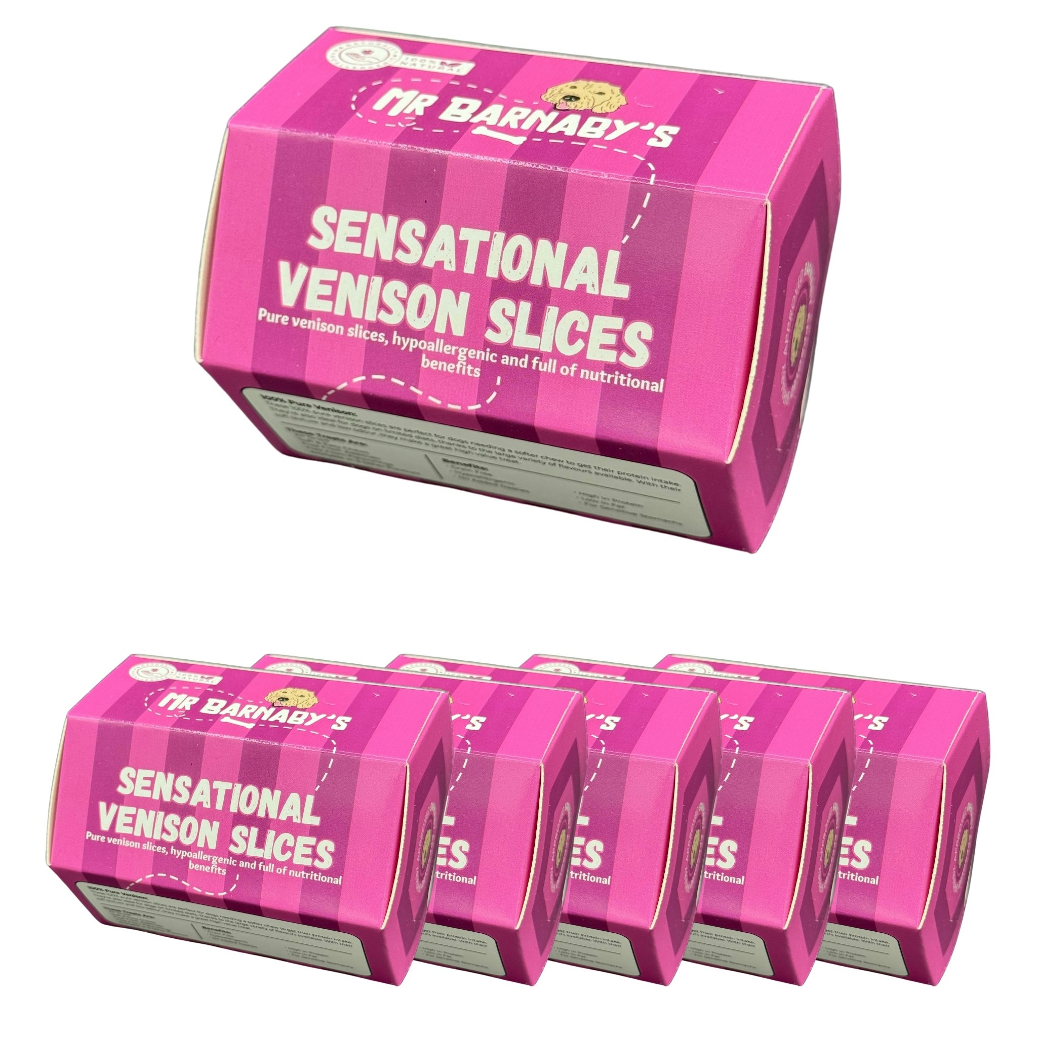 Mr Barnaby’s Grain Mr Barnaby's Sensational Venison Slices Dog Treats (Pack Of 6) - 6 Pack Of Size 6