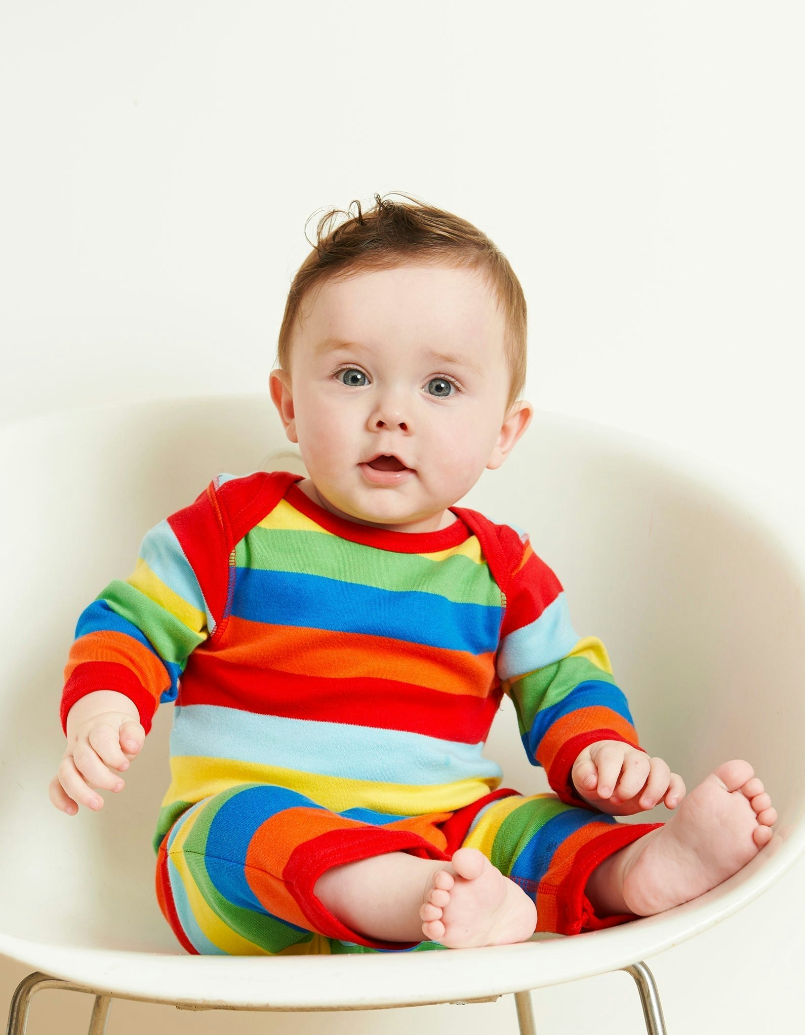 Toby Tiger Organic Multi Stripe Sleepsuit - 0-3M / 56Cm