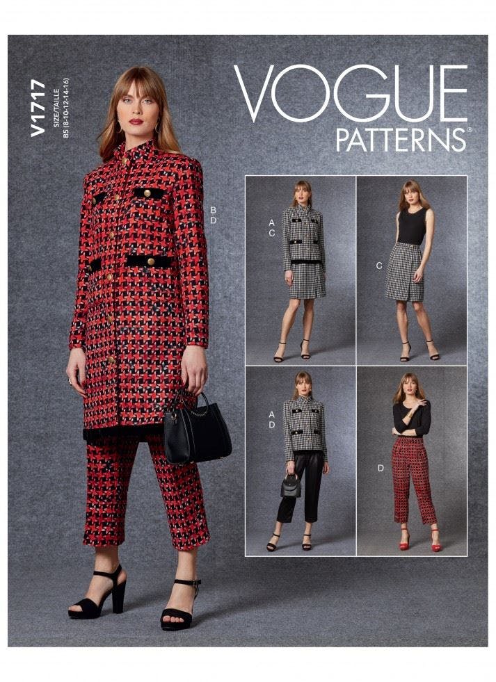 Vogue Women's Sewing Pattern 1717, Jackets, Trousers, Skirts, Suits For B5 (8-10-12-14-16) - Intermediate - B5 (8-10-12-14-16)