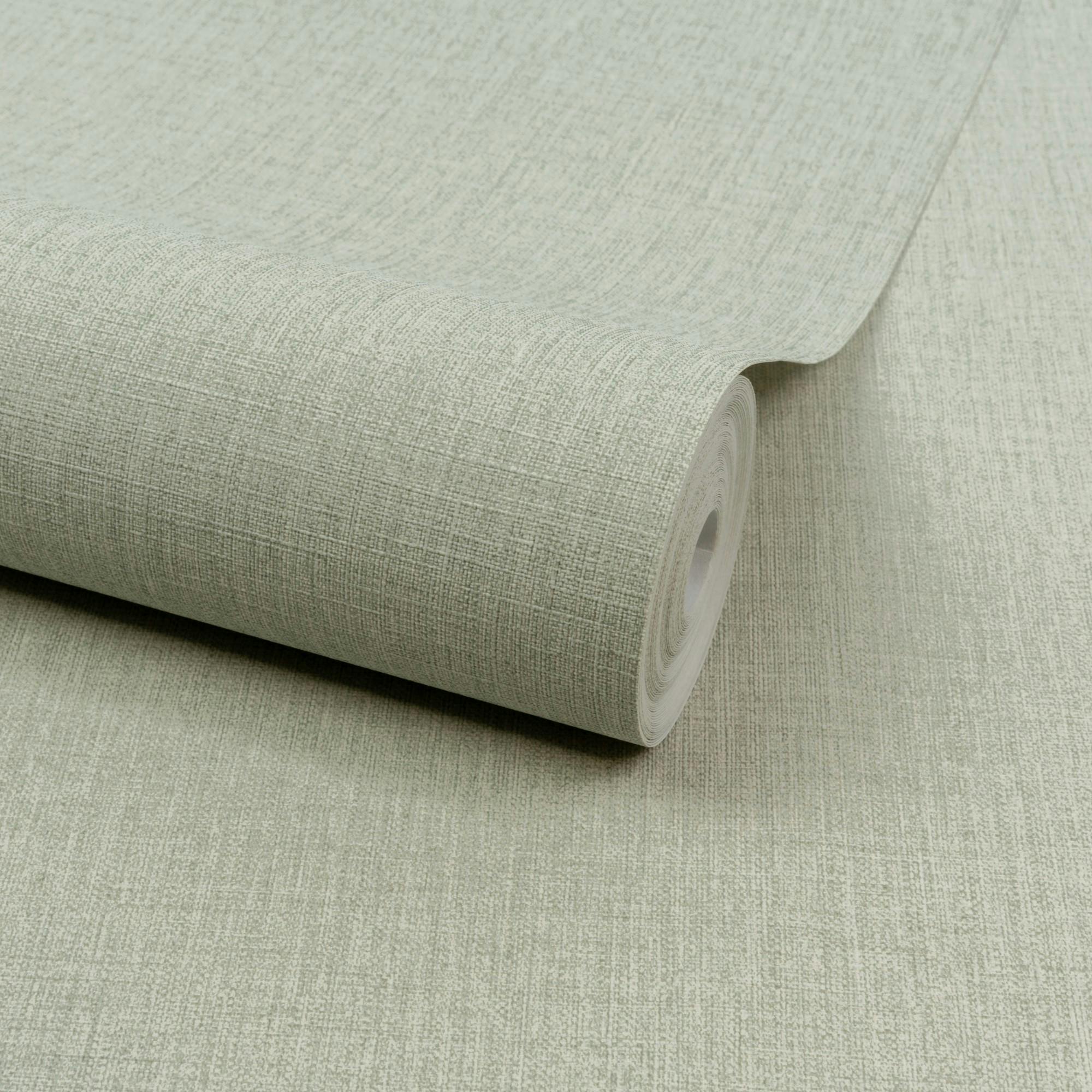 Grandeco Trente Linen Effect Wallpaper - Green Cyan - Embossed Luxury Finish - PW1211 - Image 2