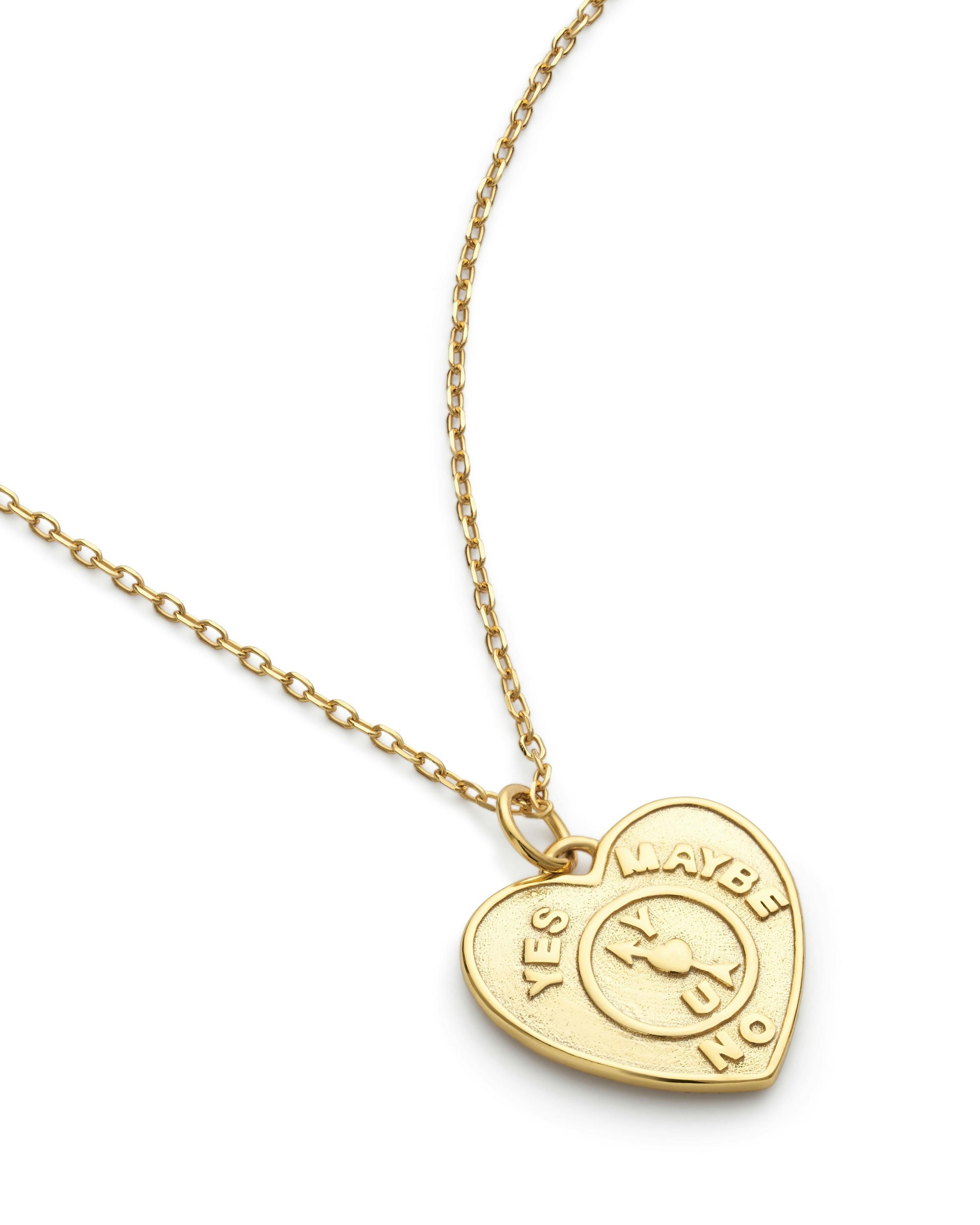 Elk & Bloom Gold Chunky 14K Love Heart Necklace - Pendant Only - No Thank You
