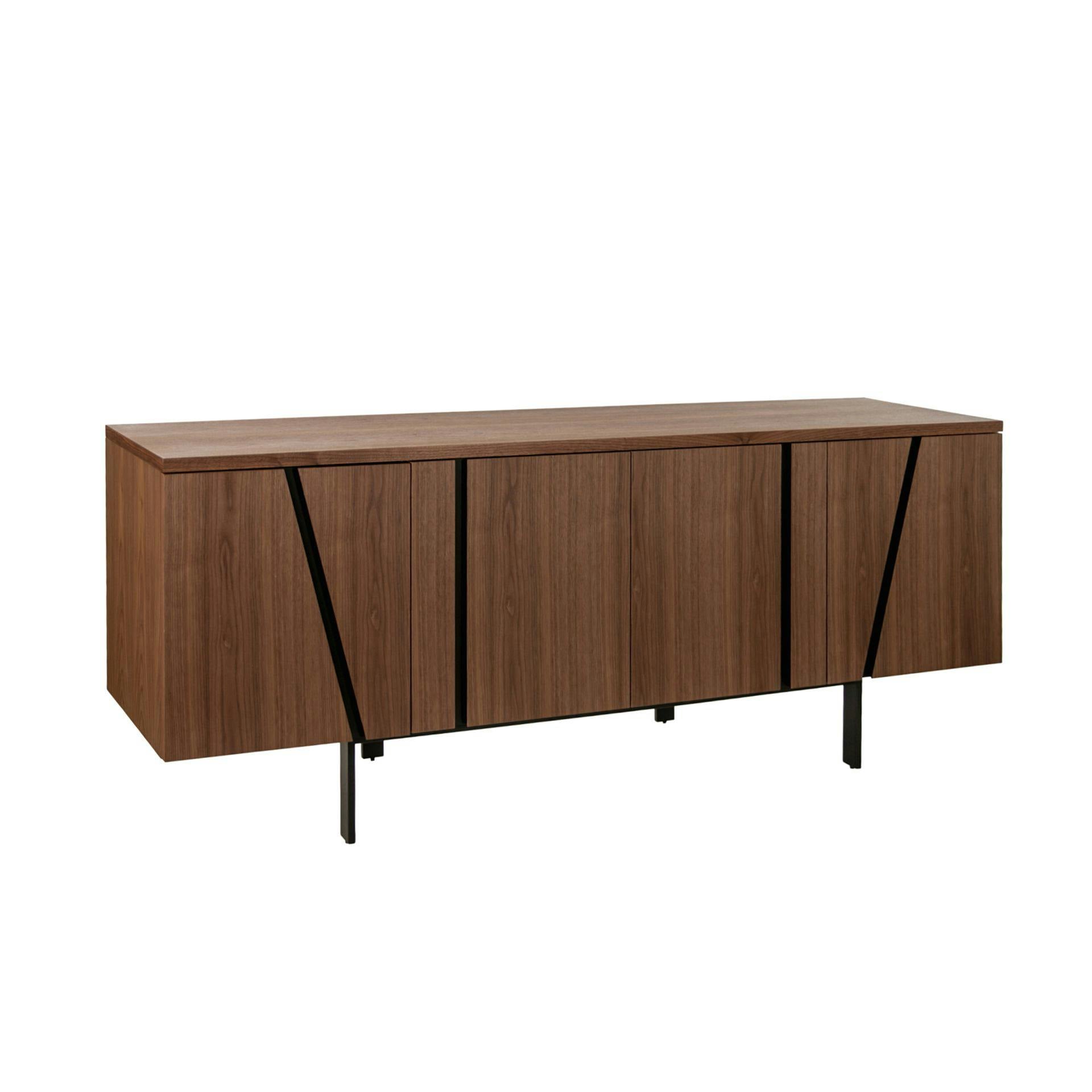 Rackhams Black Sideboard Walnut And Steel 3124