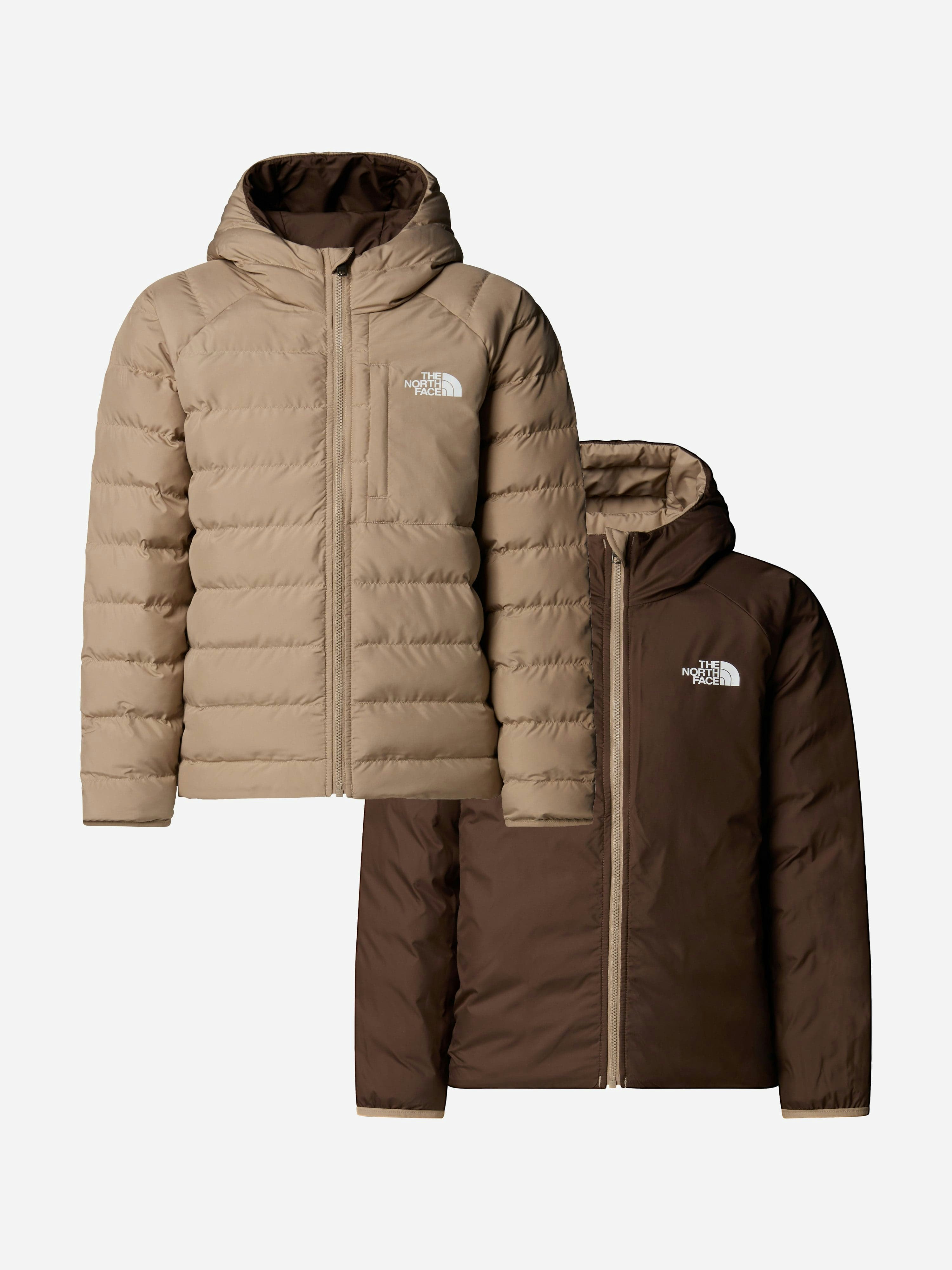 The North Face Boys Beige Reversible Perrito Hooded Jacket In - Xxl 18 - 20 Yrs
