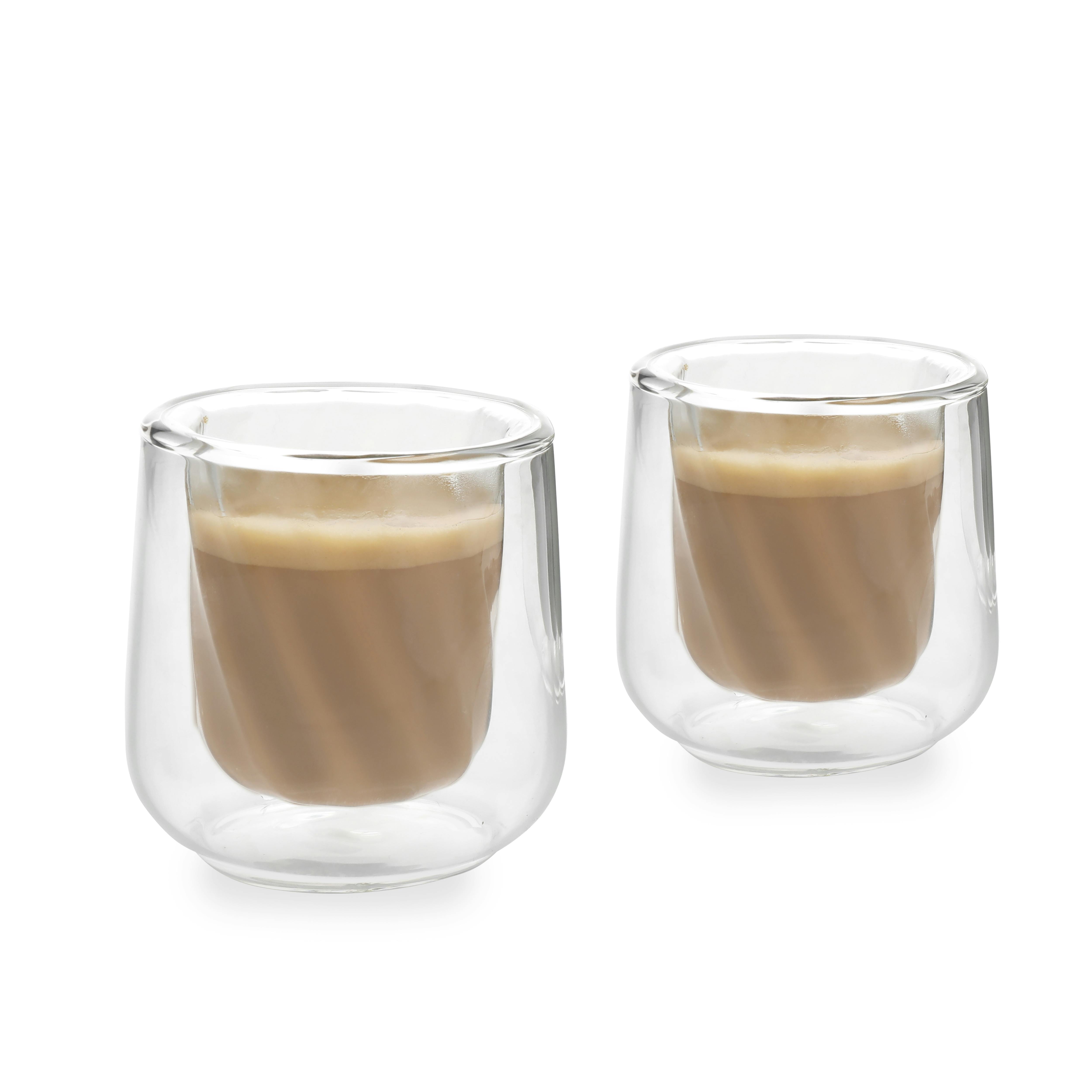 Rackhams Siena Double-Walled Cortado Glasses, Set Of 2, 135Ml - Clear - Glass - Cups & Mugs