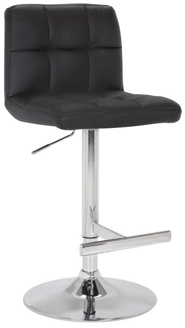 Lamboro Allegro Real Leather Adjustable Swivel Bar Stool With Backrest & Chrome Base