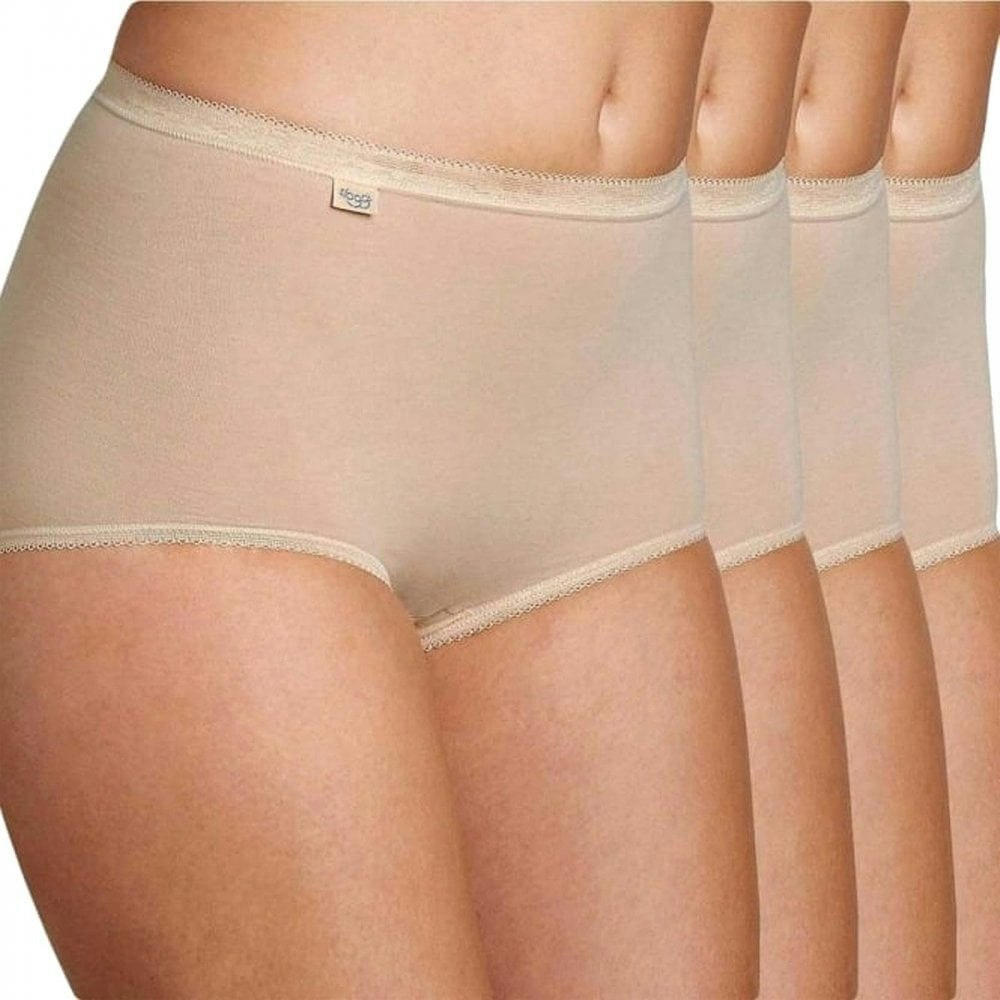 Sloggi Women's Basic+ 4 Pack Maxi Brief, Skin - 10