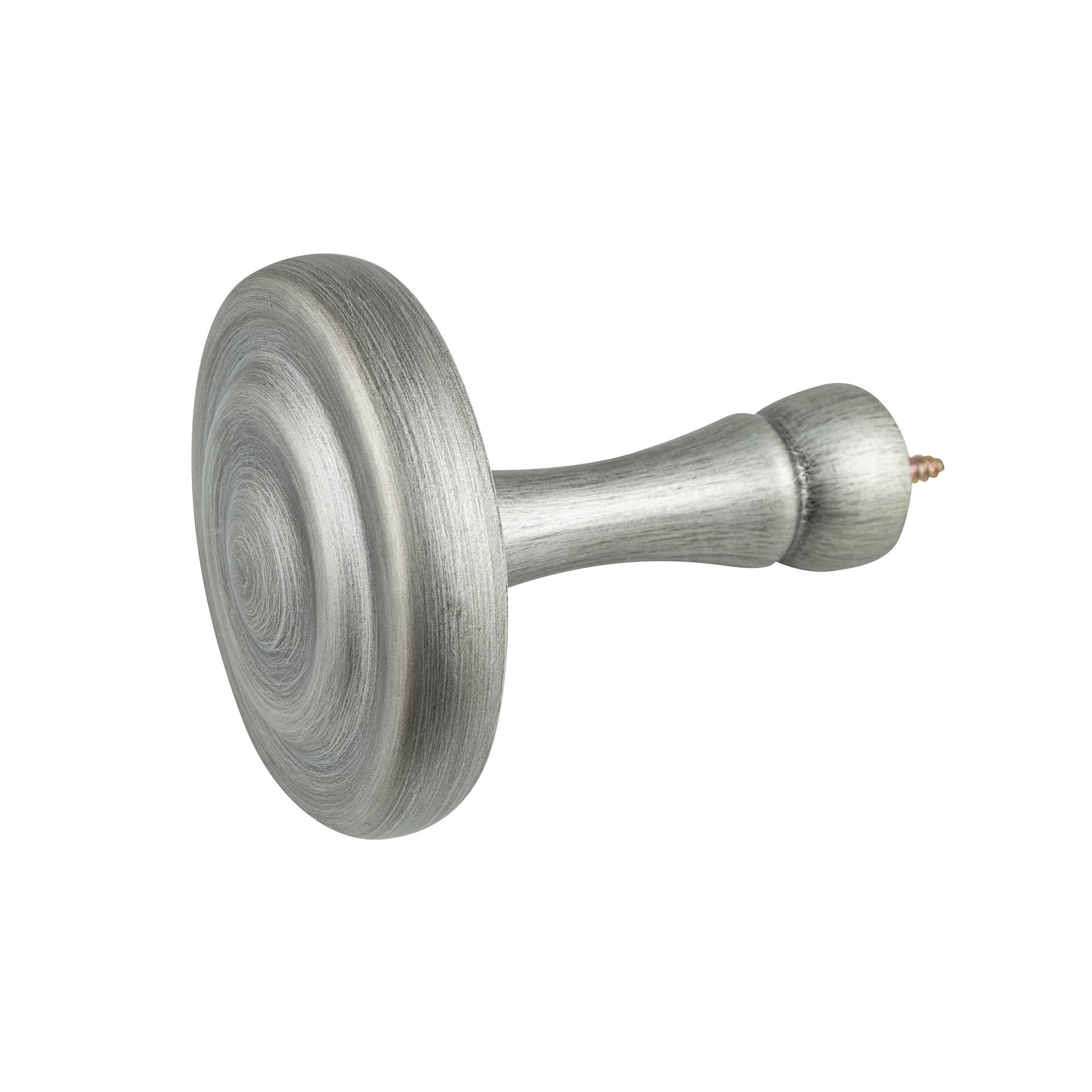 A.unique Home Silver Ribbed Wooden Curtain Pole With Rings And Fittings, In A Variety Of Colours And Sizes (35Mm) (Holdbacks, Antique ) - Antique - Holdbacks