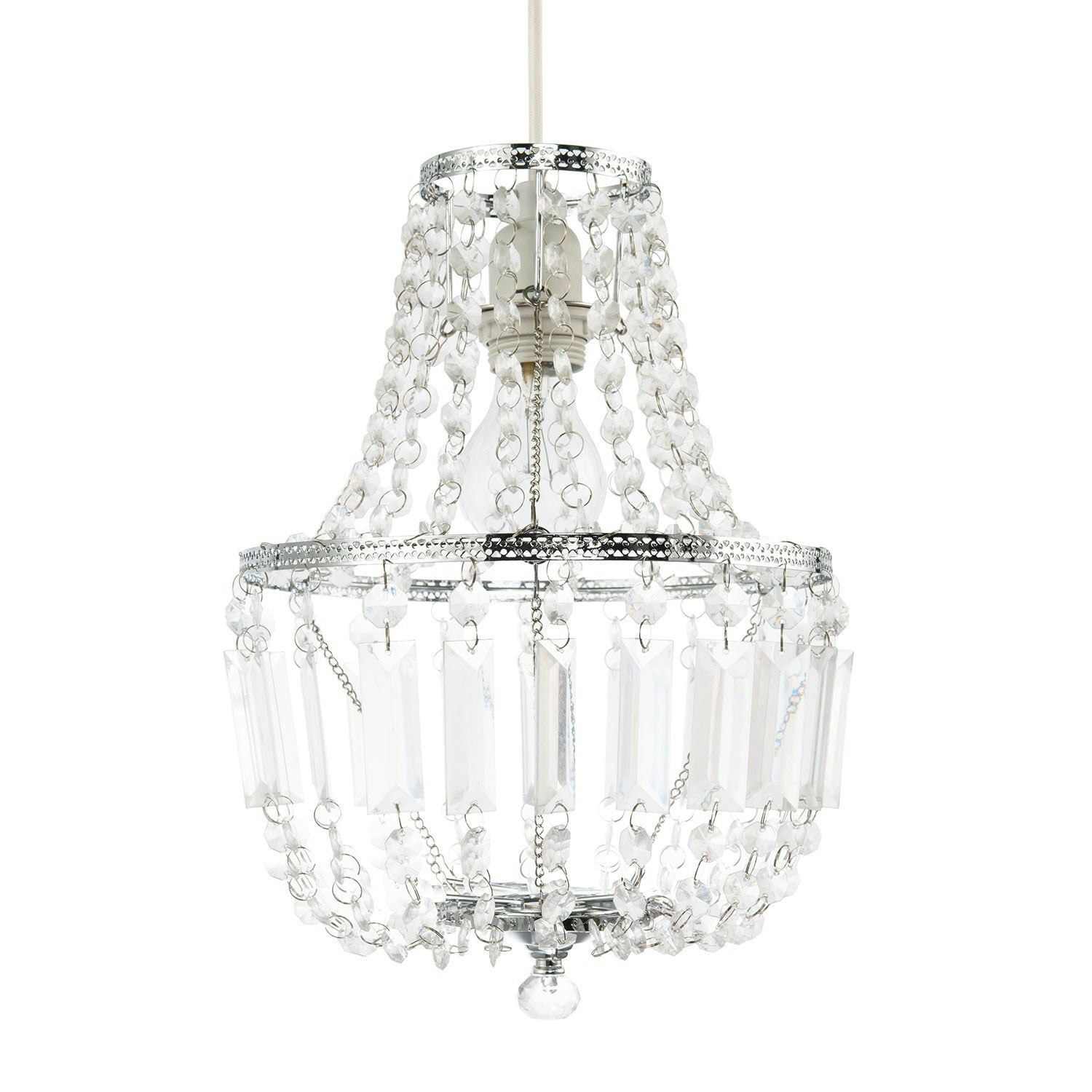 Happy Homewares Light Traditional Vintage Style Pendant Ing Shade With Clear Acrylic