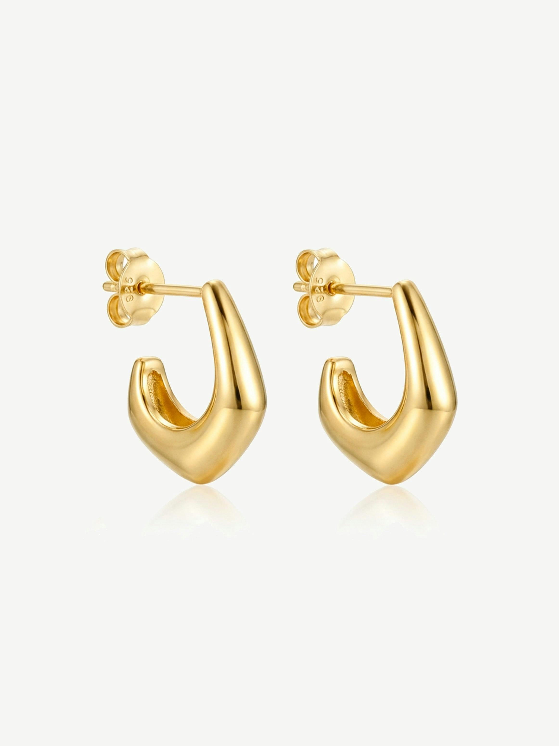 Muchv Gold Sculpted Hoop Earrings