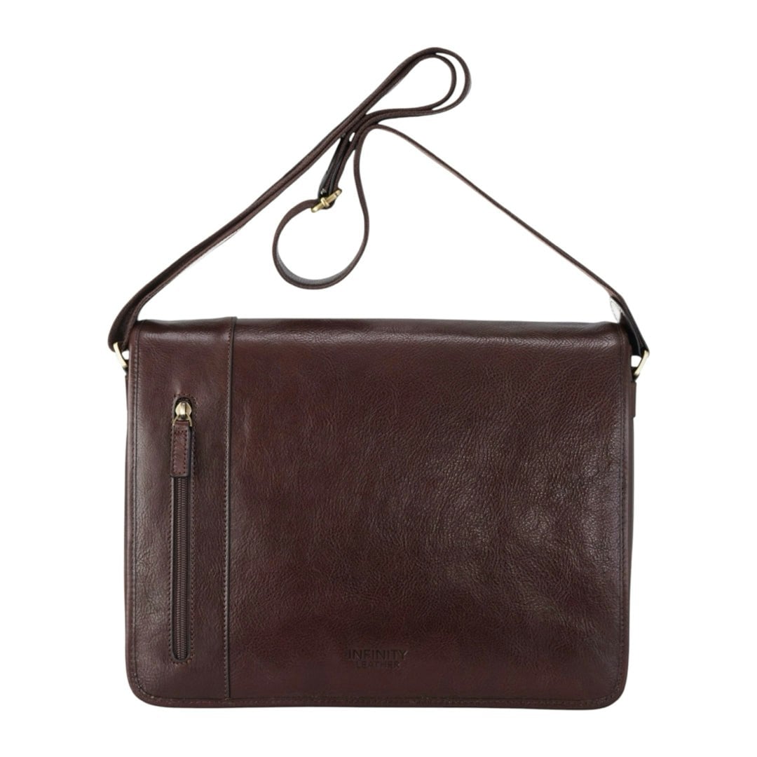 Infinity Leather Brown Astor - Genuine Leather Laptop Bag