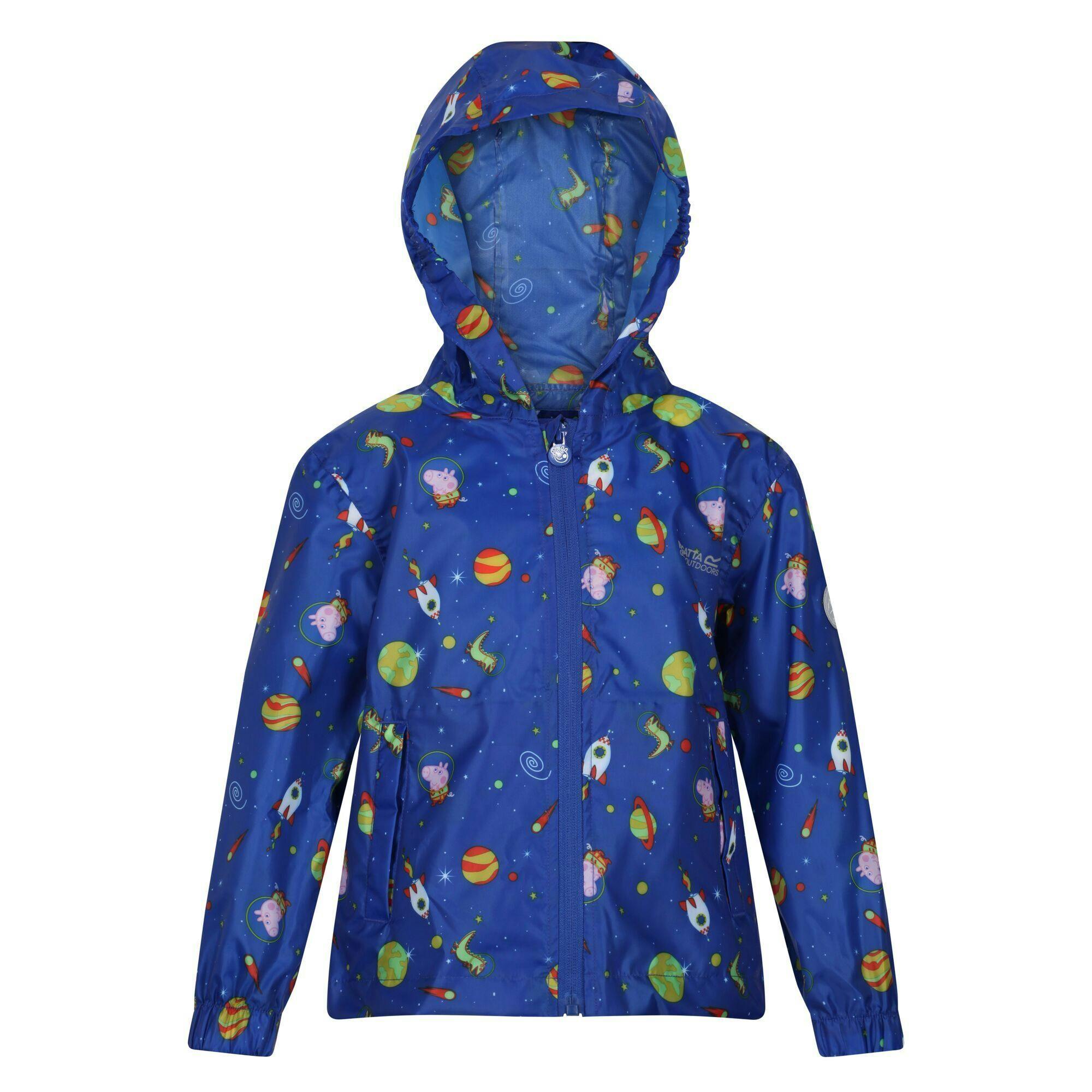 Regatta Kids Peppa Pig Cosmic Packaway Raincoat - Surf Spray - Surf Spray - 6-12 Months - 100% Polyester