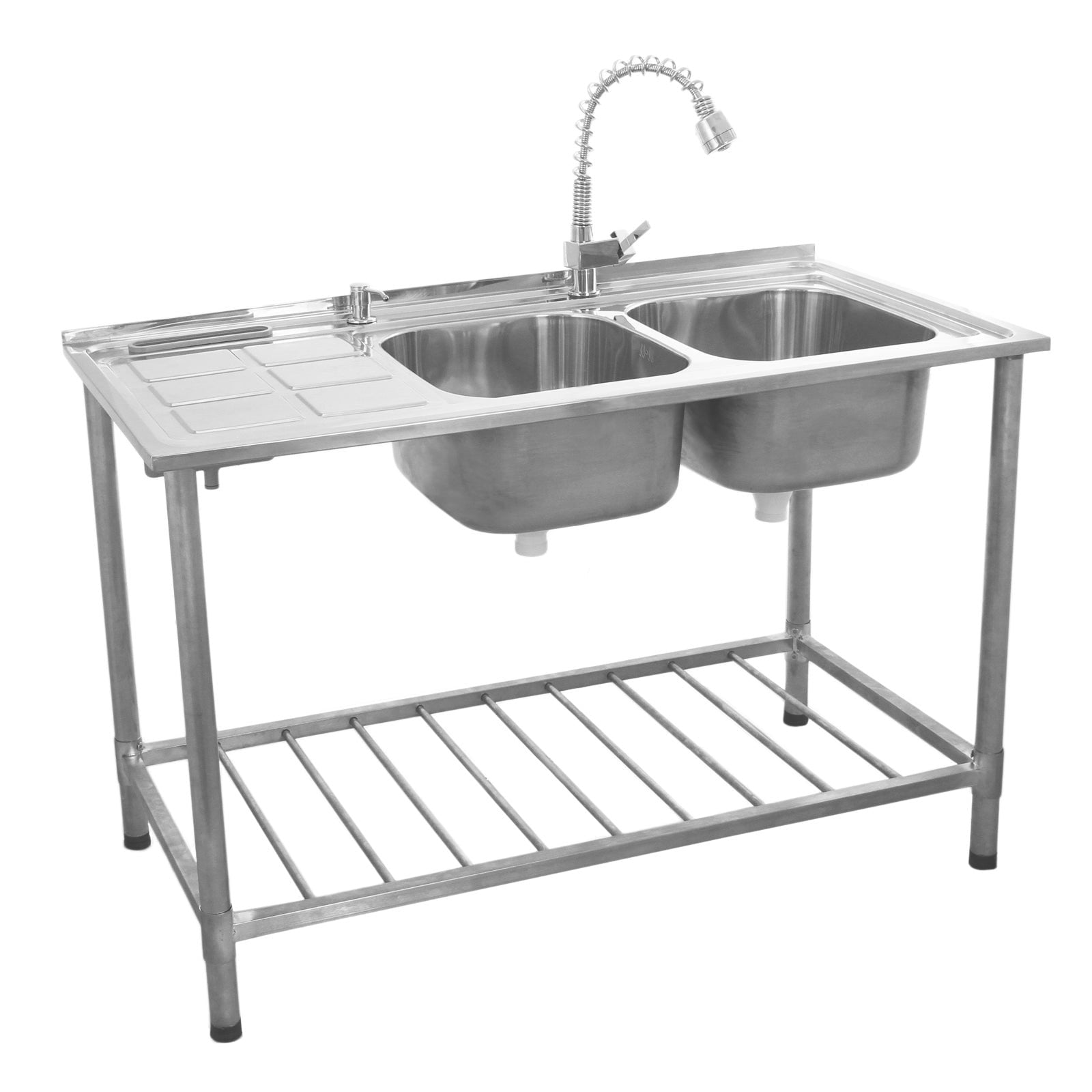 Rackhams Commercial Catering Sink Double Bowl / Left Hand Drainer