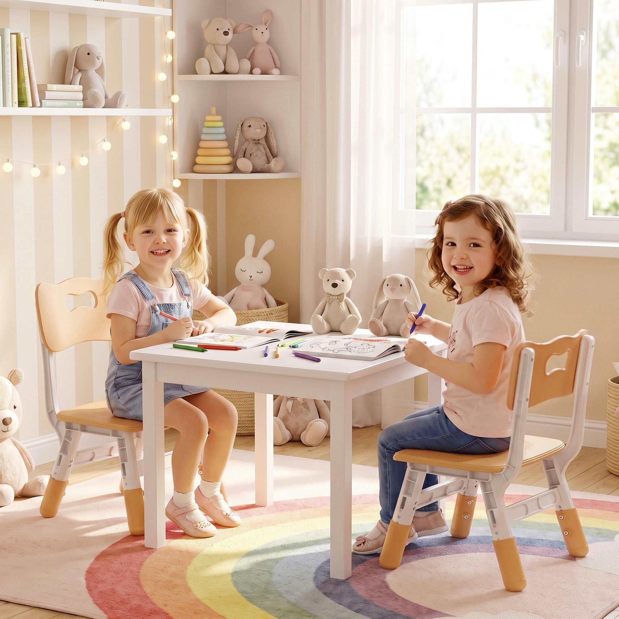 B&Q - Kids Desk Chair Height Adjustable Lightweight Brown - Image 2