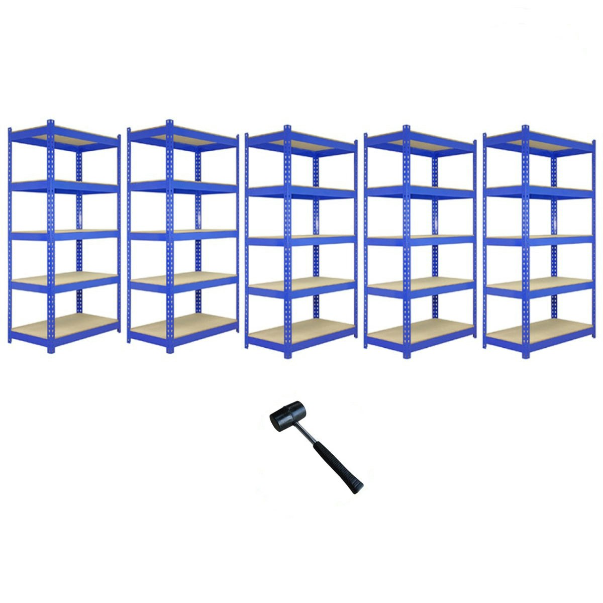 Rackhams Blue 5 X Q-Rax Metal Racking Units 90 X 50 X 180Cm