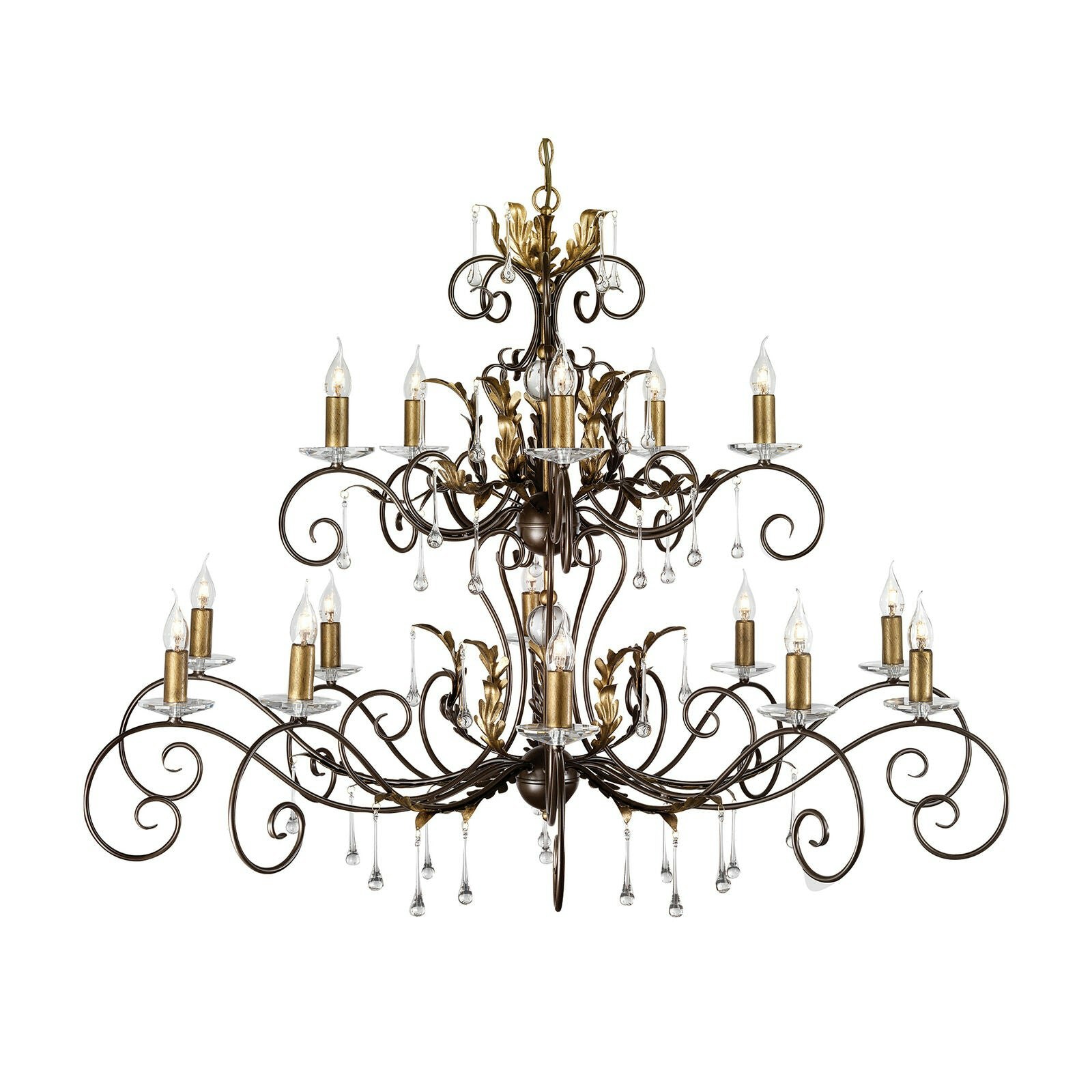 Rackhams Light/Bronze Bulb Handmade Chandelier Hanging Pendant Led E14 60W Bulb Size 15