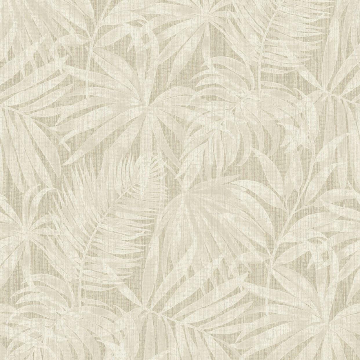 Grandeco Beige Boutique Tropical Palm Leaf Pvc-Free Eco Wallpaper,