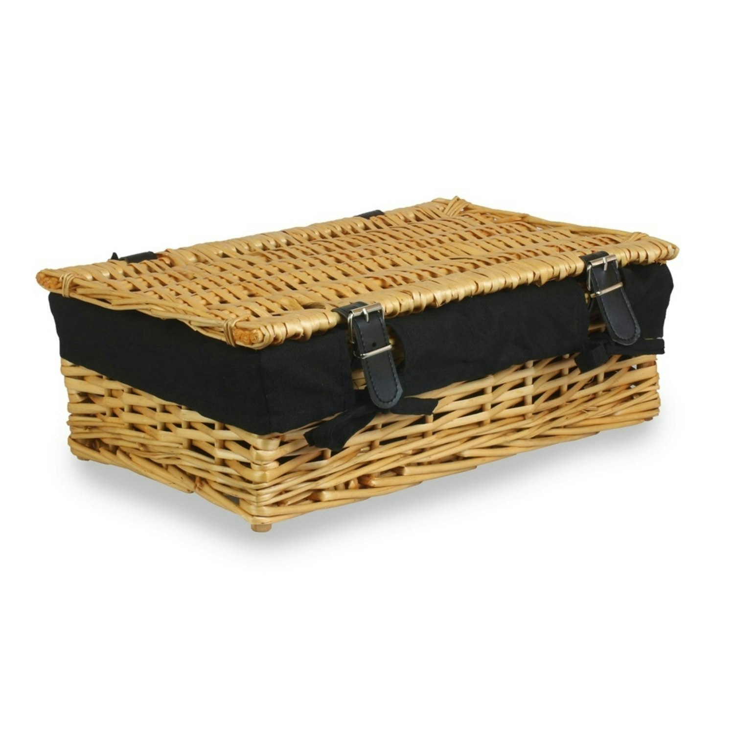 Red Hamper Red/Black Hamper 40Cm Split Willow Wicker Rectangular Gift Basket