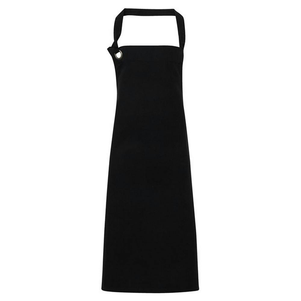Premier Unisex Black Calibre Bibbed Apron In - Image 3