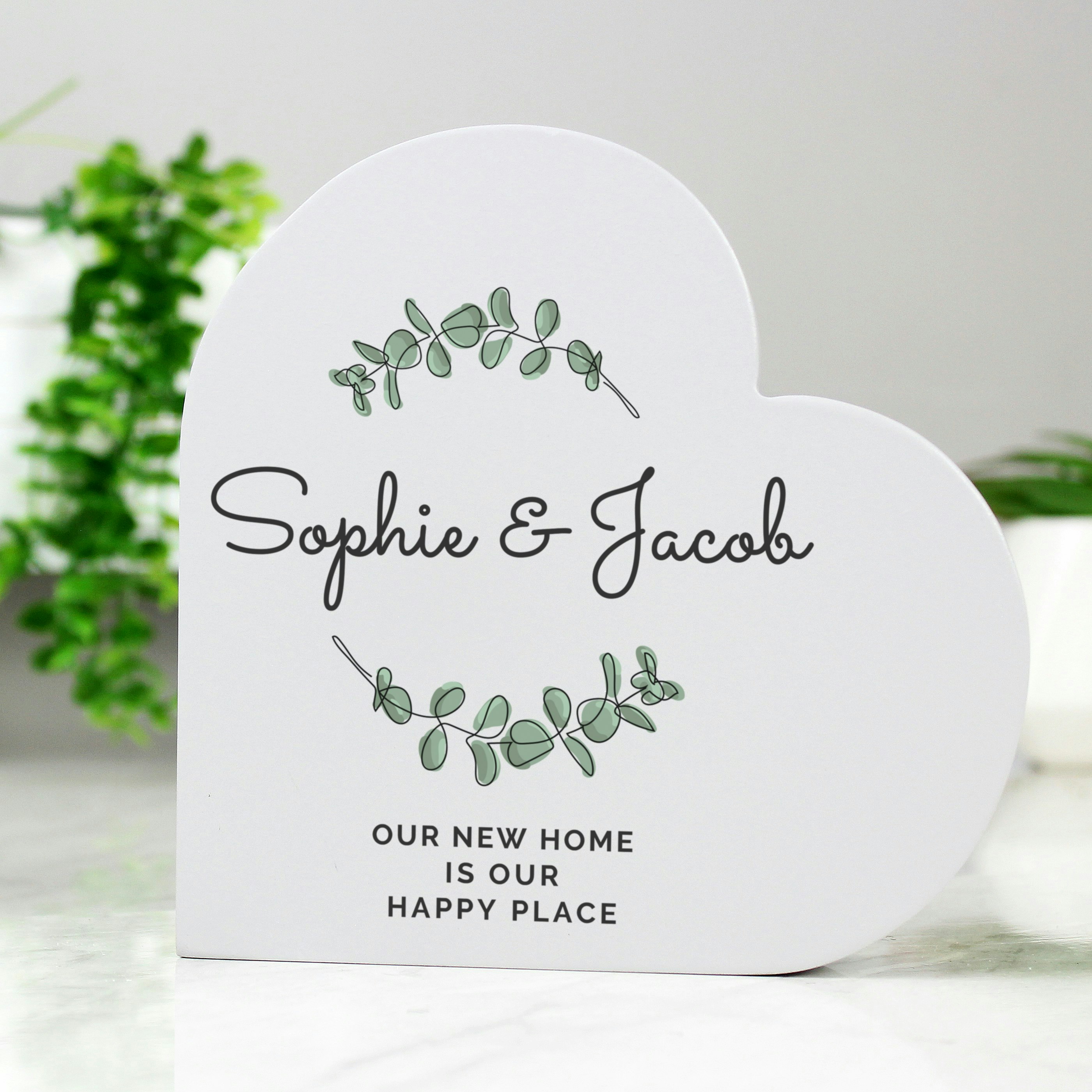 Rackhams Grey Personalised Wedding Free Standing Heart Ornament