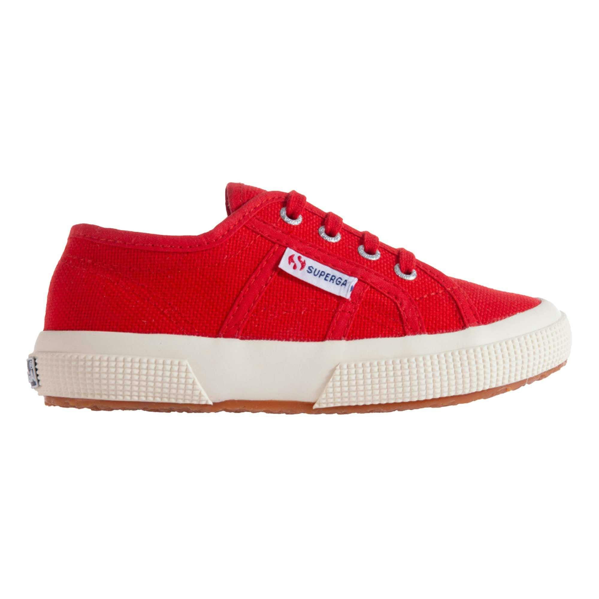 Superga Red Kids 2750 Jcot Leather Trainers - 11.5 Uk Child - 100% Mixed