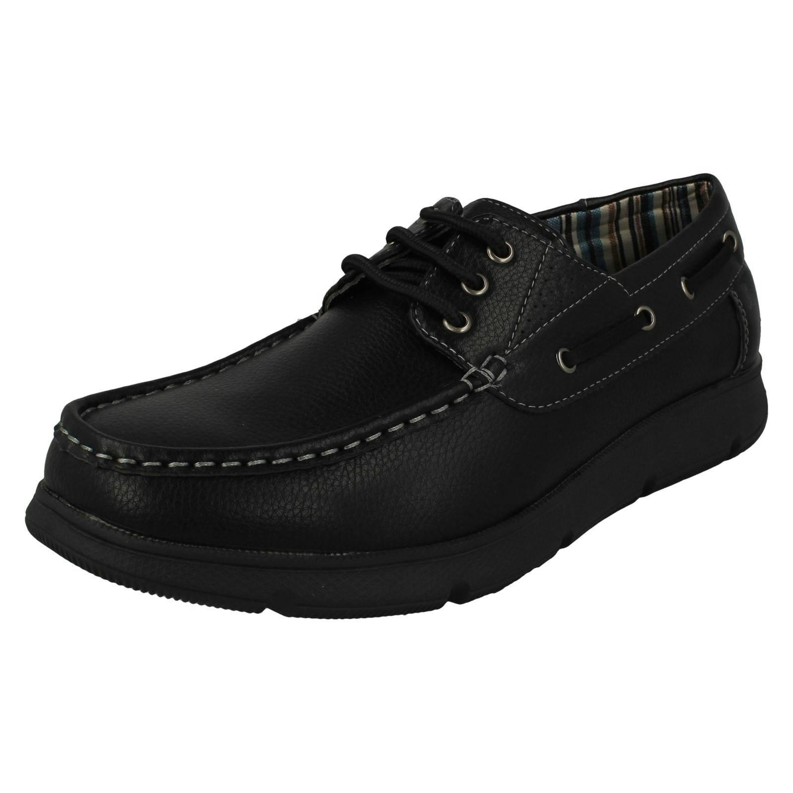 Thomas Blunt Men's Black Boat Style Shoes A2203 - Uk 9