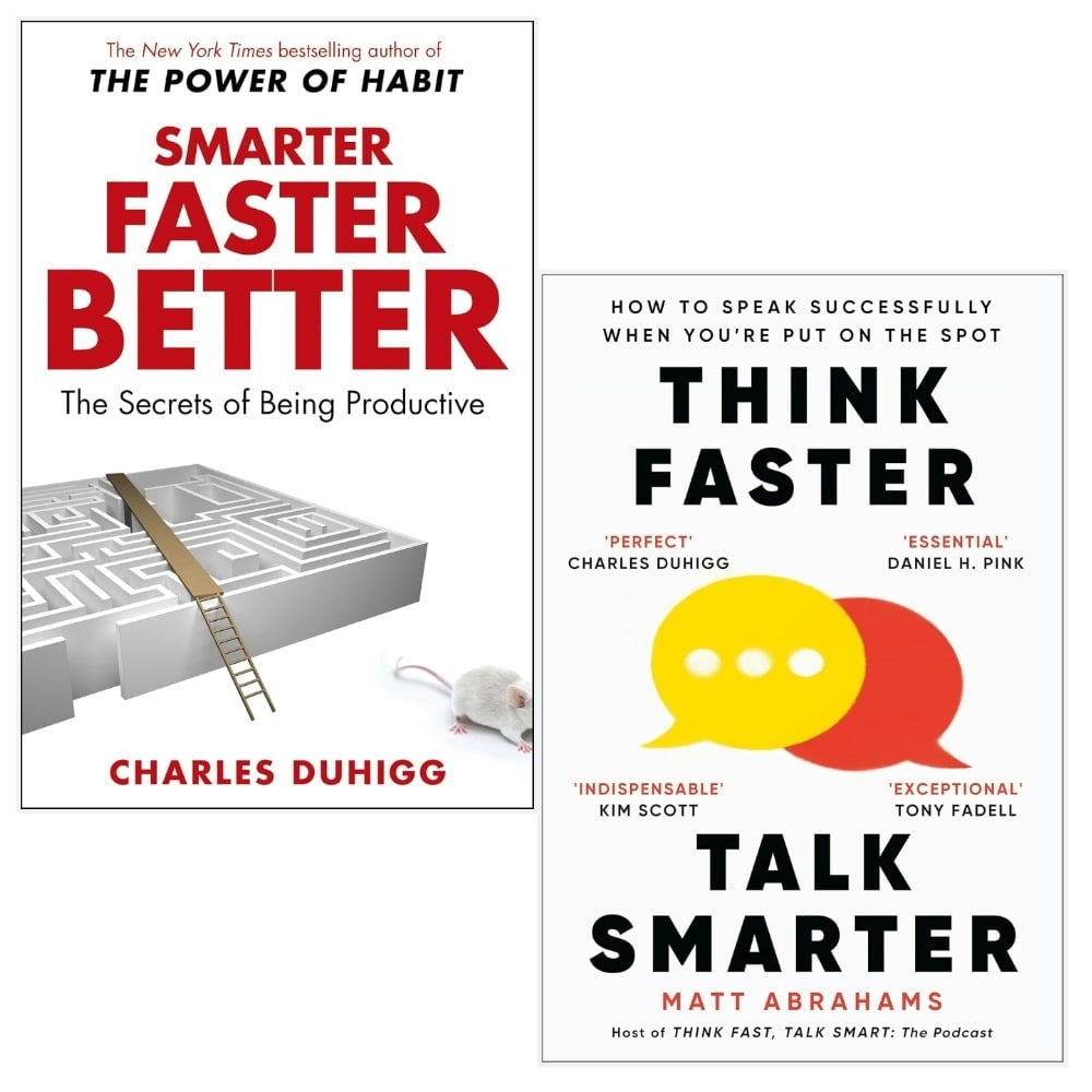 Various Publishers Smarter Faster Better By Charles Duhigg And Think Faster, Talk Smarter By Matt Abrahams 2 Books Set