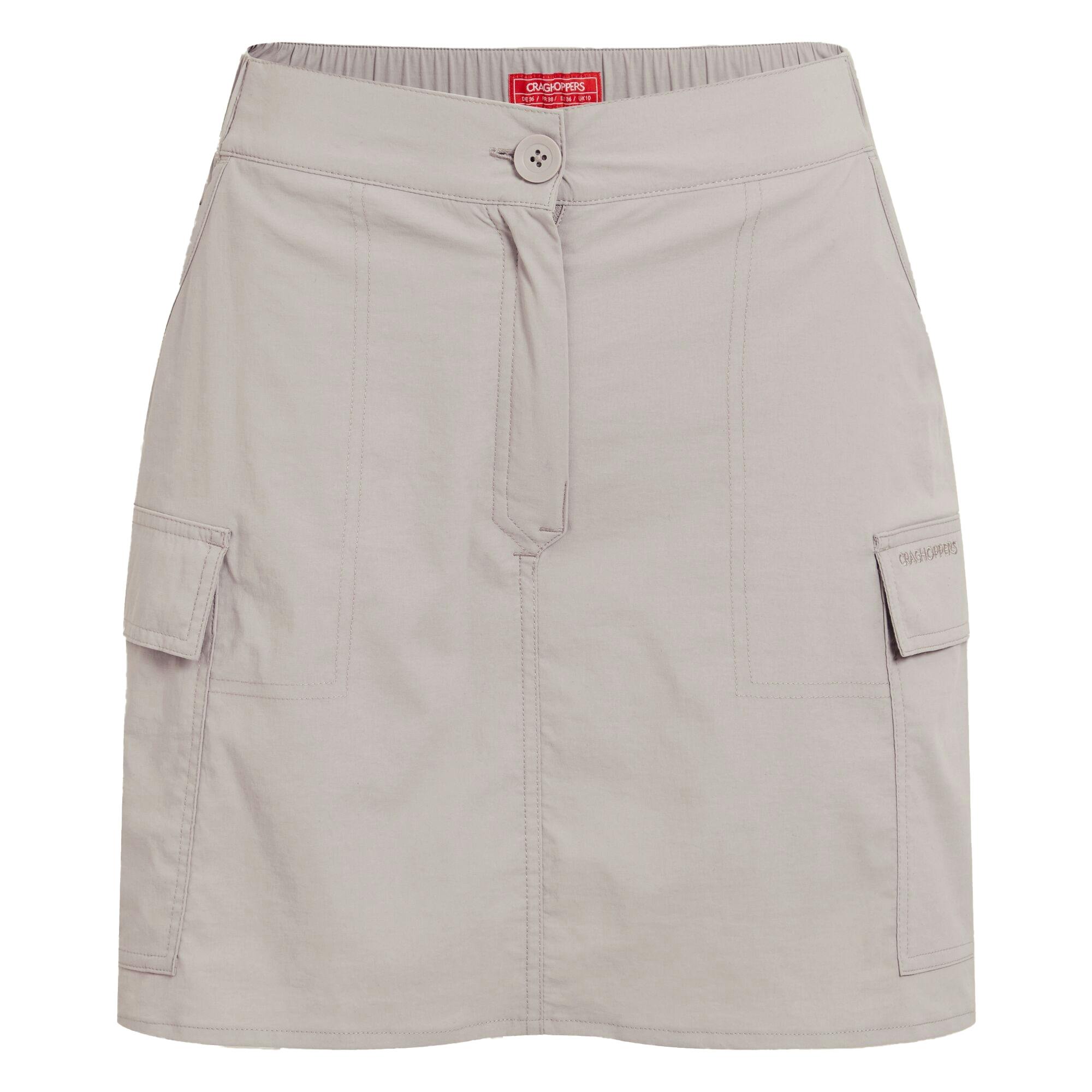 Craghoppers Women's Nosilife Pro Cargo Skirt - Soft Mushroom - 12 Uk - Soft Mushroom - 94% Polyamide-Nylon/6% Elastane Twill