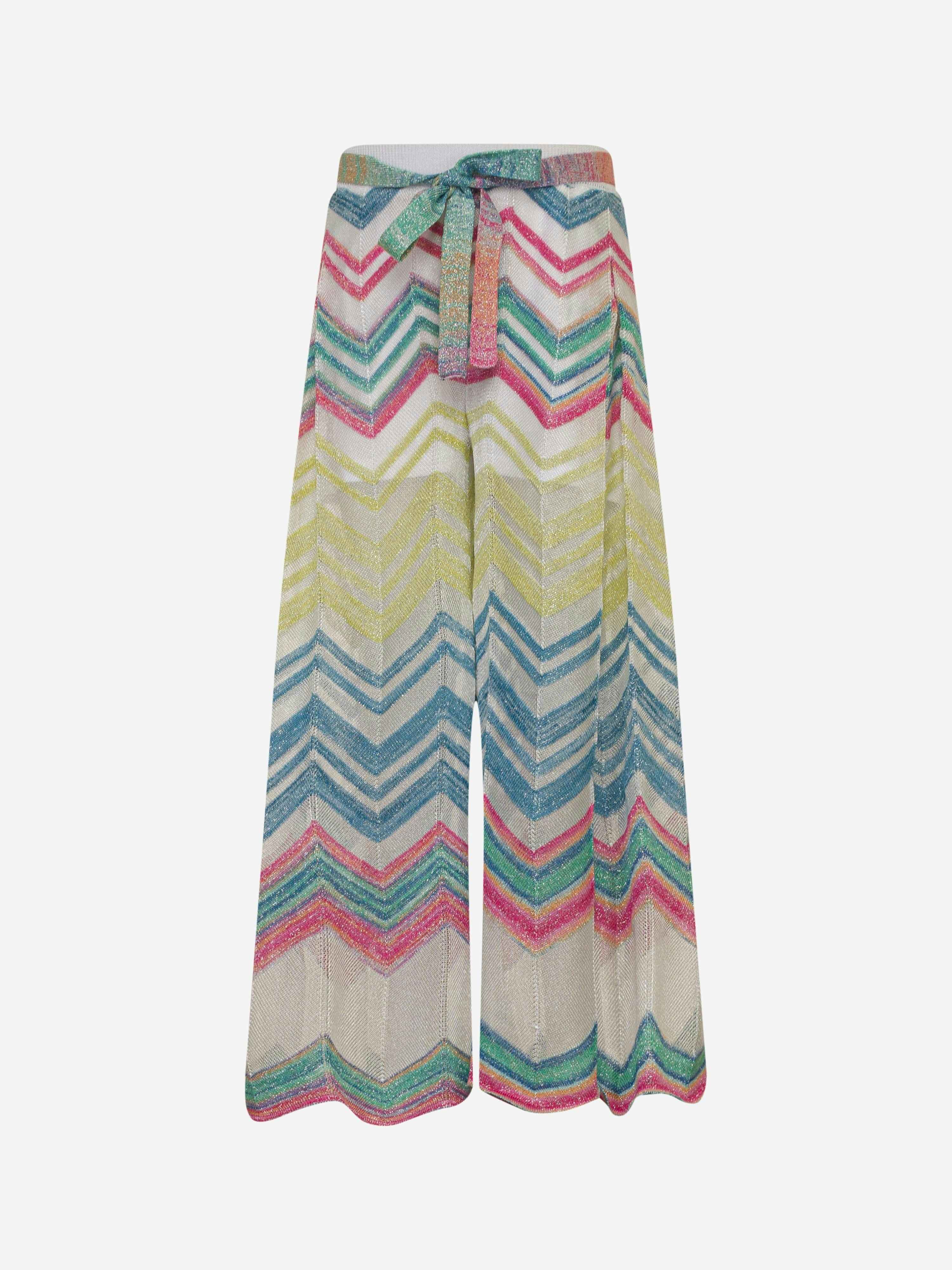 Missoni Girls Zigzag Knit Trousers In Multicolour - Multicoloured - 6 Yrs
