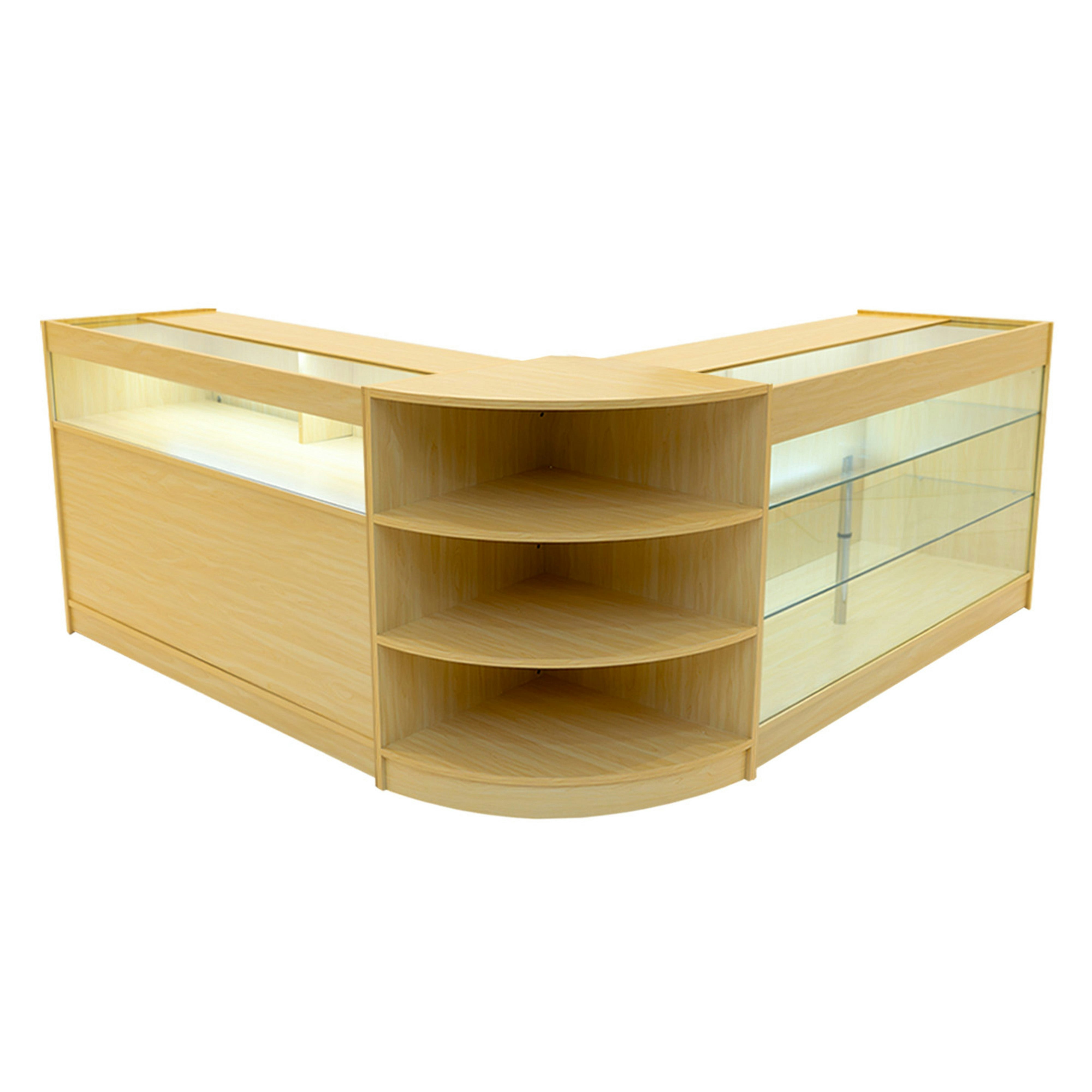 Monstershop White Demeter Led Shop Counter Set K1500, B1500 & Lm60 - Maple