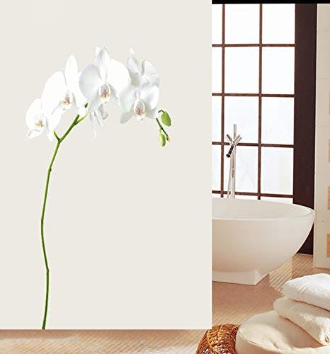 Rackhams White Shower Curtain Bath Curtain Mould And Mildew Resistant Water Repellent Shower Liner For Bathroom Solid - Jasmine Flower